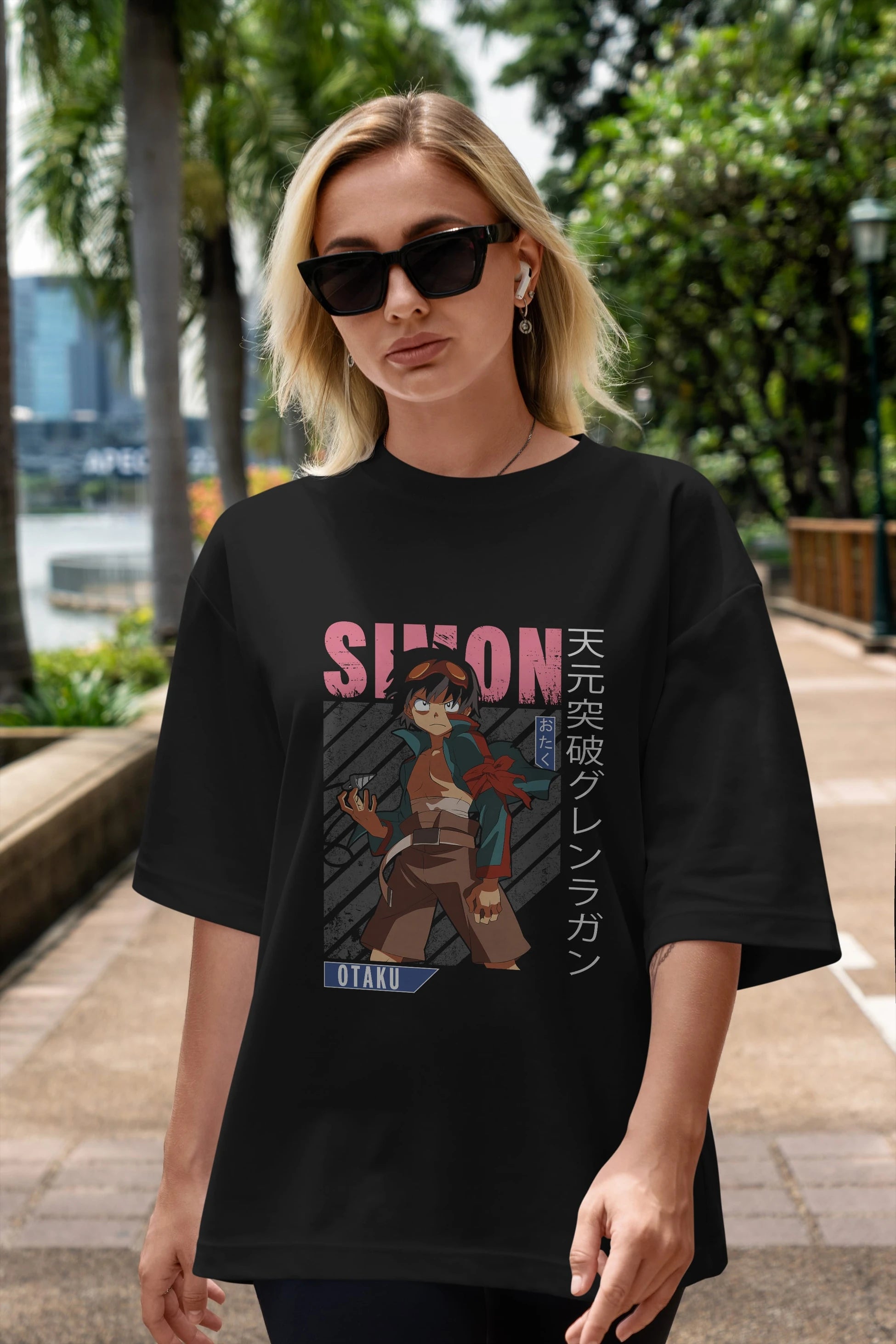 Simon 5 Anime Ön Baskılı Oversize t-shirt %100 pamuk Erkek Kadın Unisex