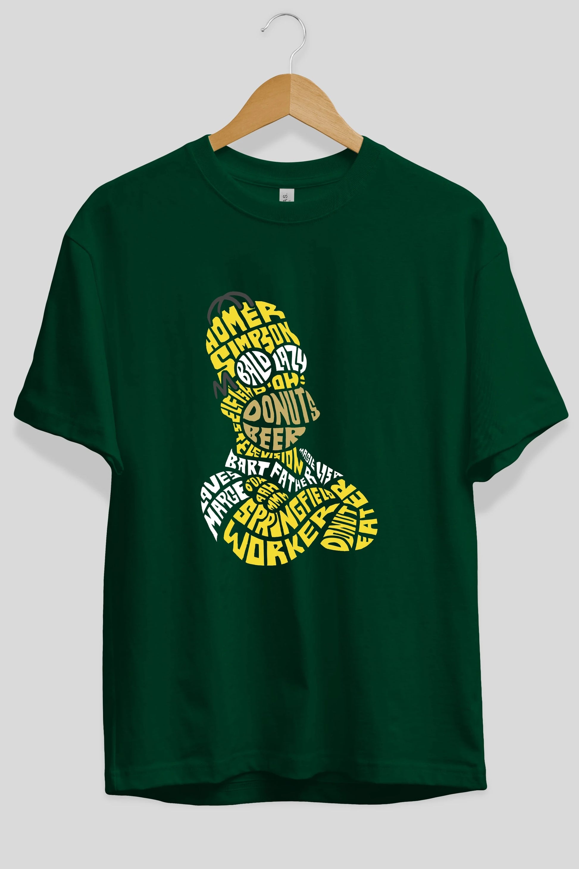 Homer Simpson Ön Baskılı Oversize t-shirt %100 pamuk Erkek Kadın Unisex