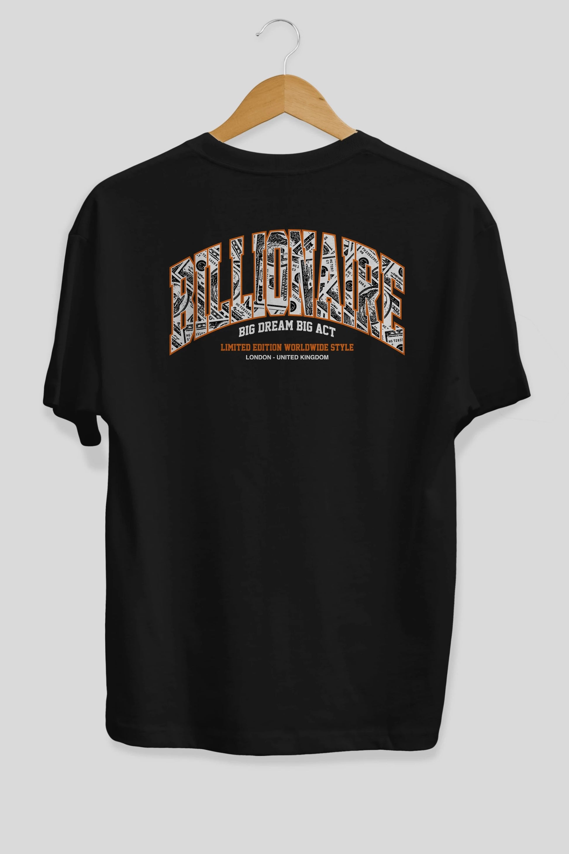 Billionaire Arka Baskılı Oversize t-shirt Erkek Kadın Unisex