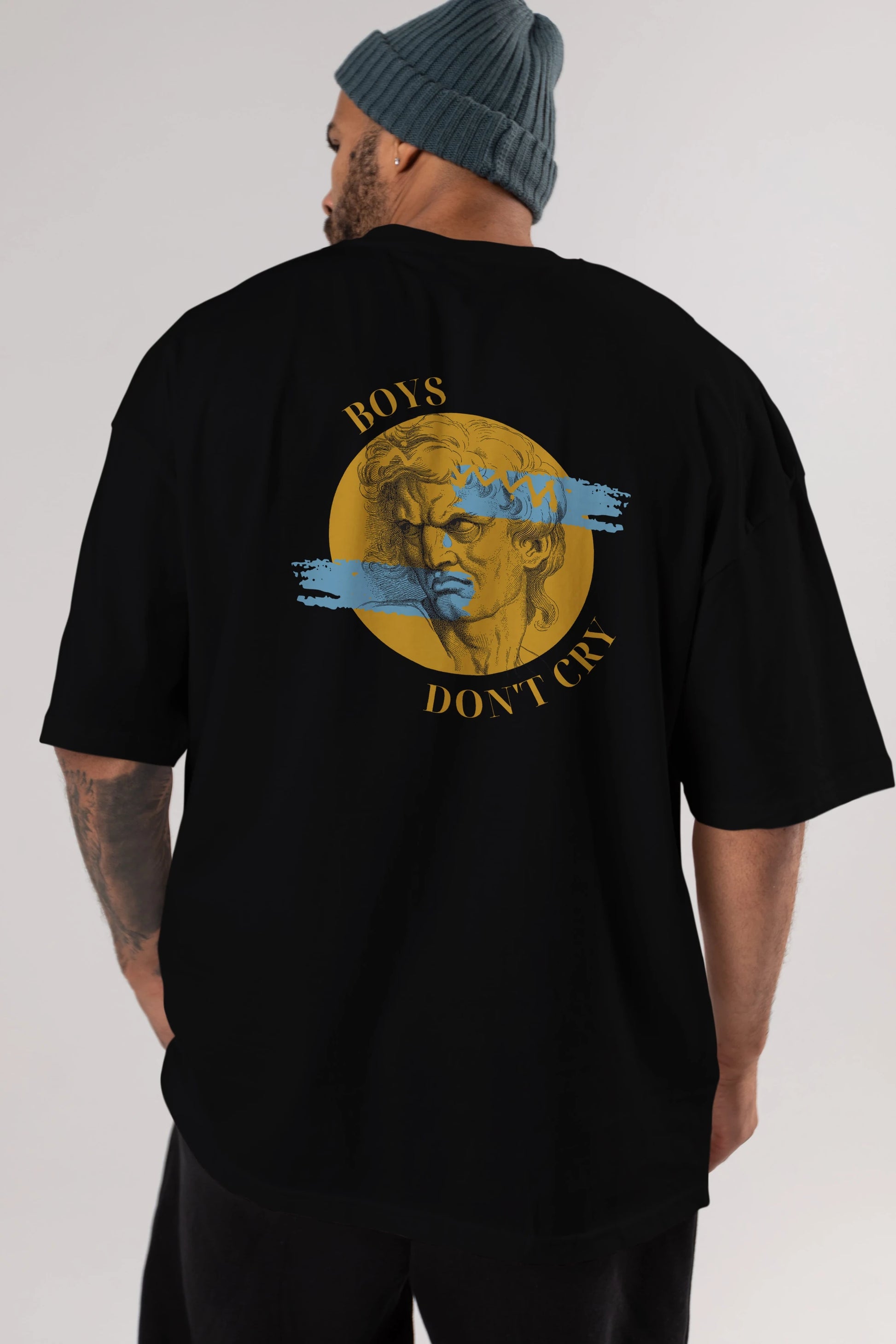 Boys Don't Cry Yazılı Arka Baskılı Oversize t-shirt Erkek Kadın Unisex