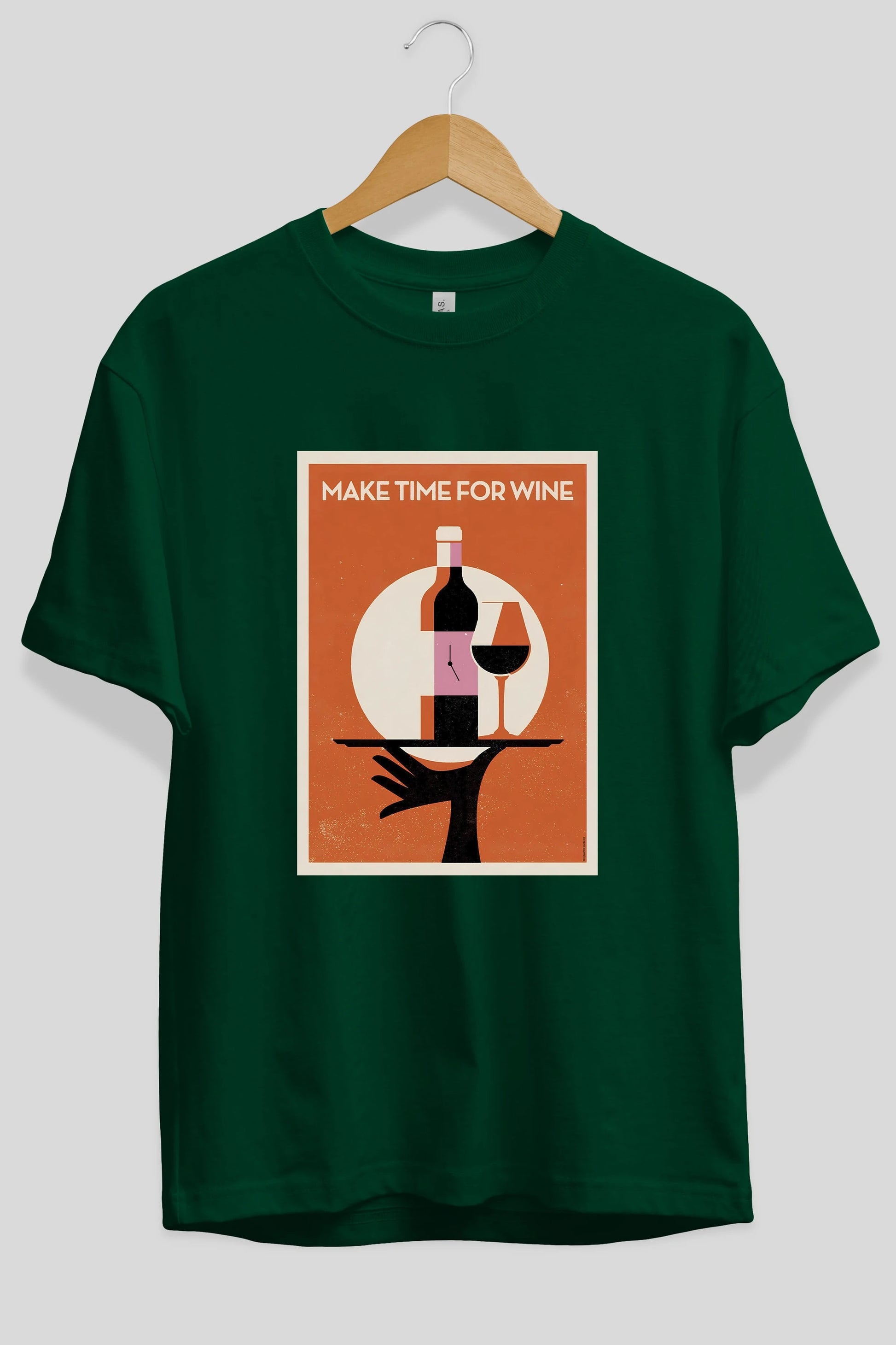 Make Time For Wine Ön Baskılı Oversize t-shirt Erkek Kadın Unisex %100 Pamuk Bisiklet Yaka tişort