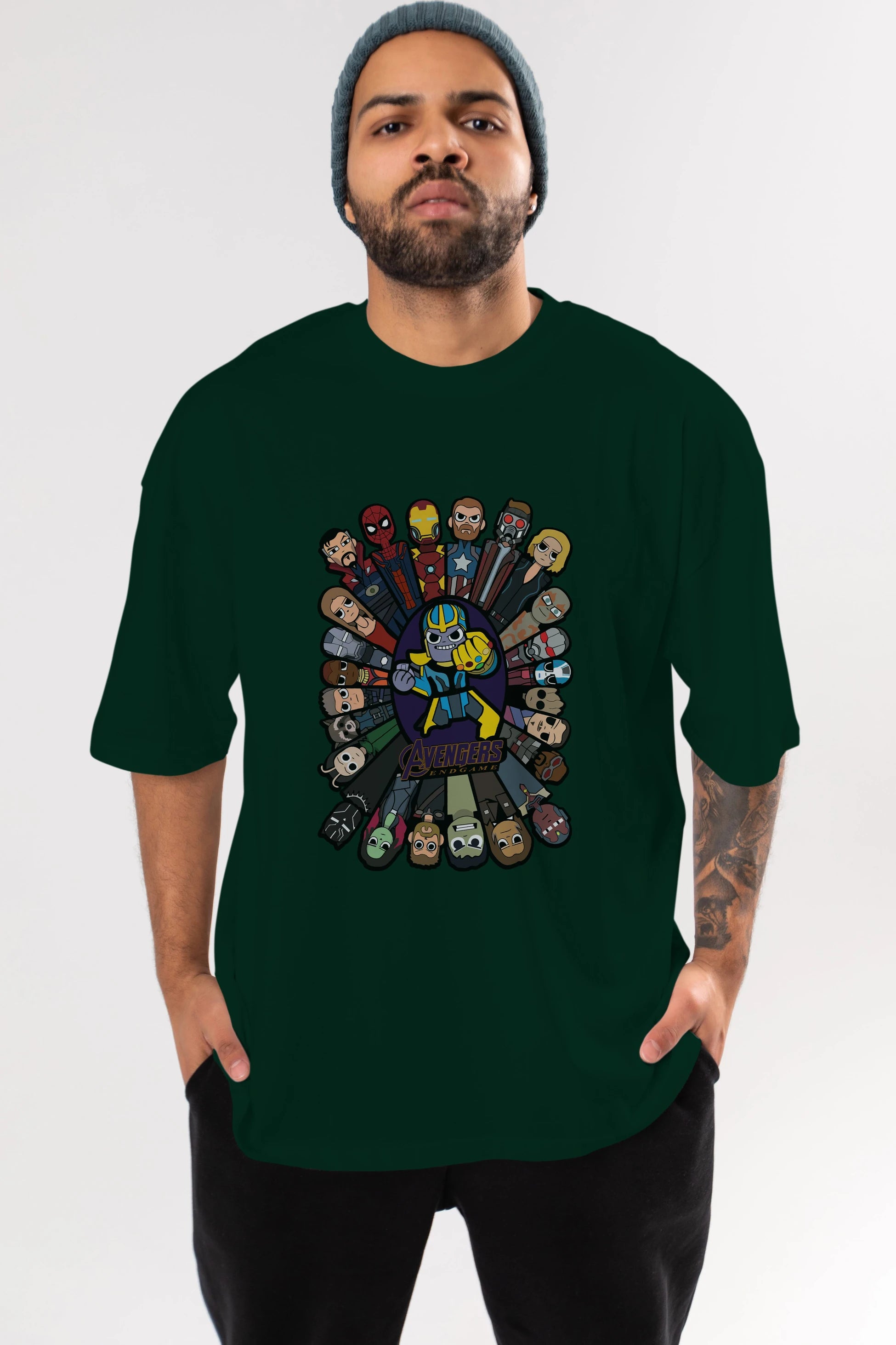 The Avengers (2) Ön Baskılı Oversize t-shirt Erkek Kadın Unisex %100 Pamuk Bisiklet Yaka tişort