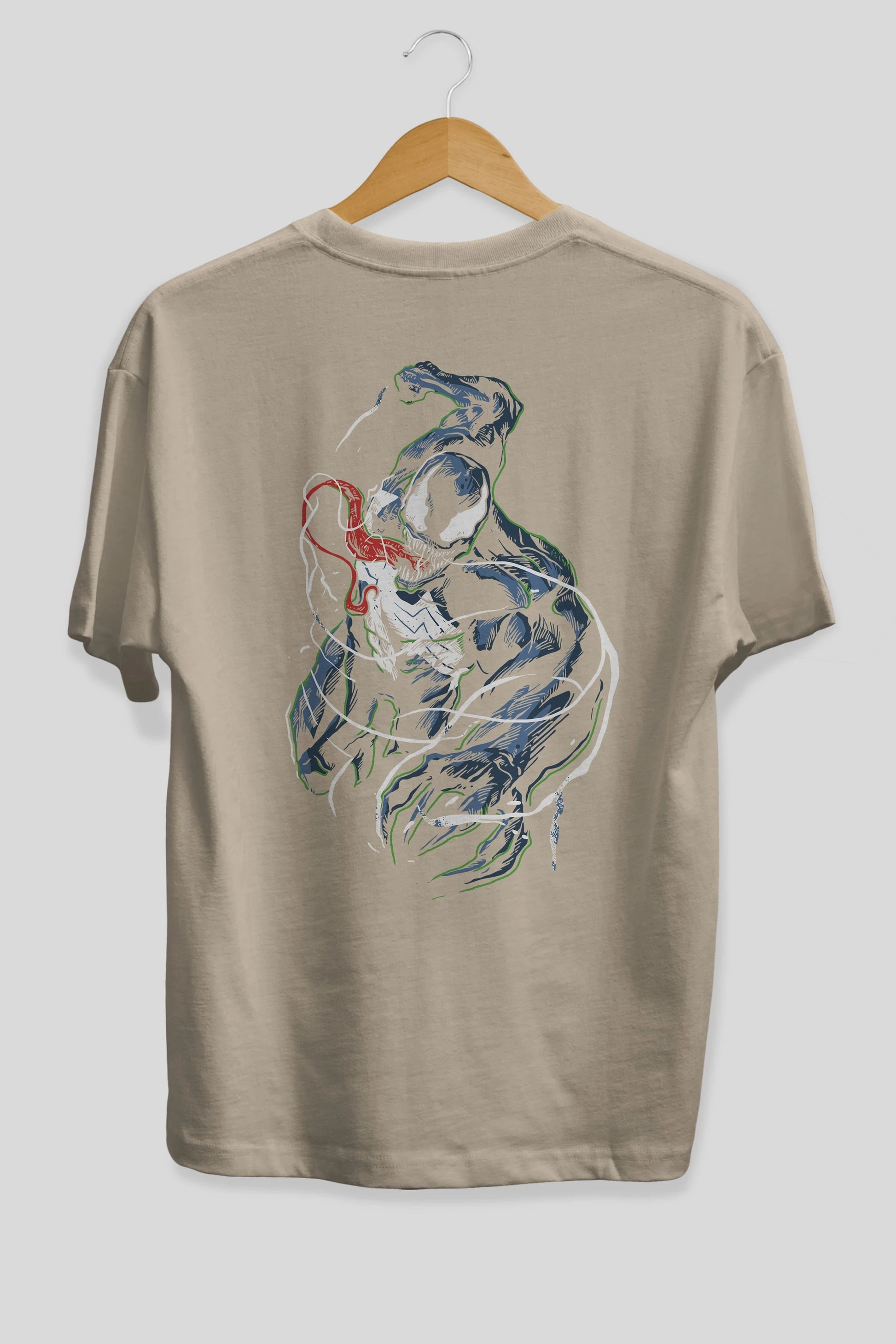 Venom (5) Arka Baskılı Oversize t-shirt Erkek Kadın Unisex %100 Pamuk Bisiklet Yaka tişort