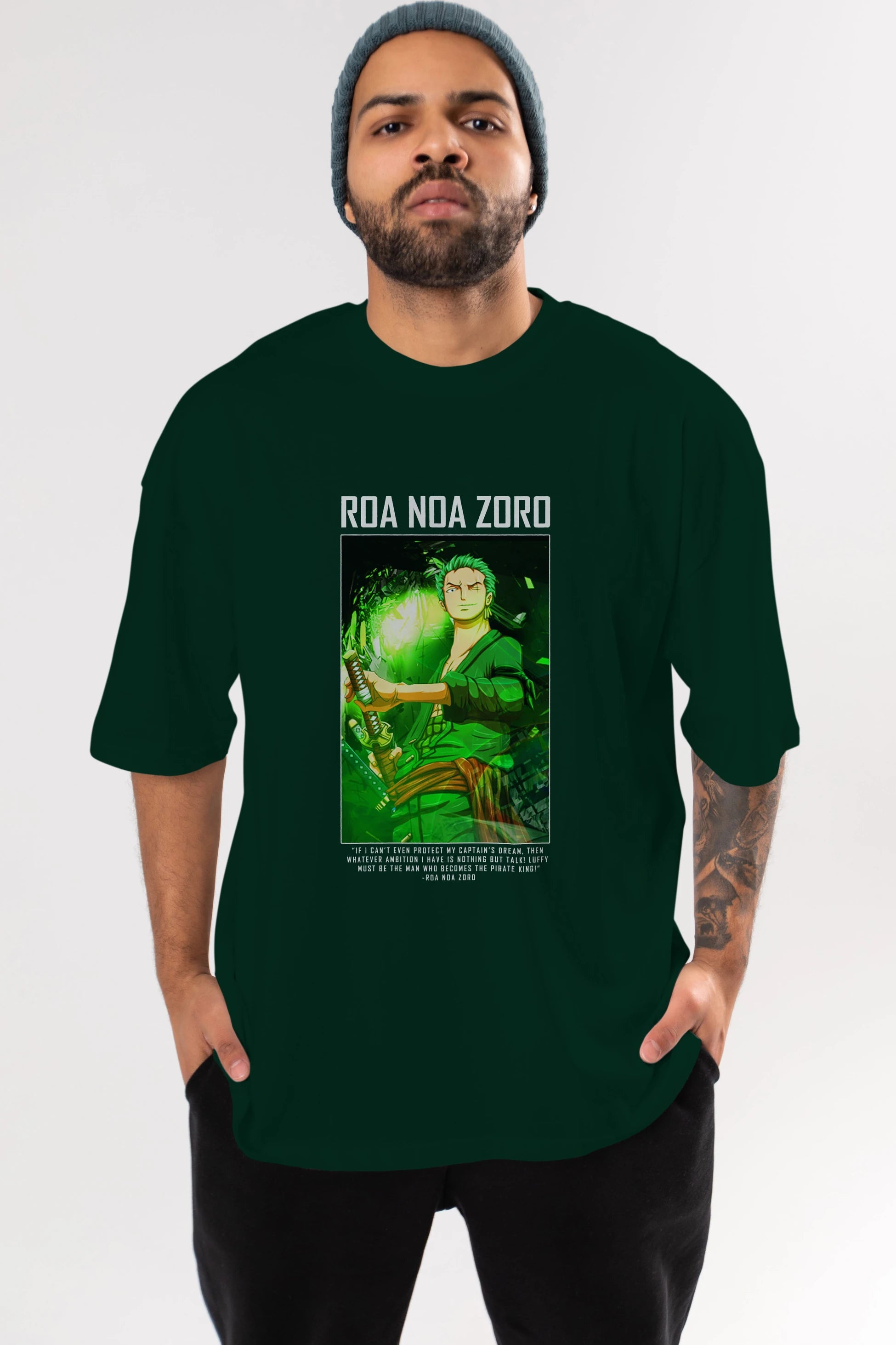 Roronoa Zoro 5 Anime Ön Baskılı Oversize t-shirt Erkek Kadın Unisex