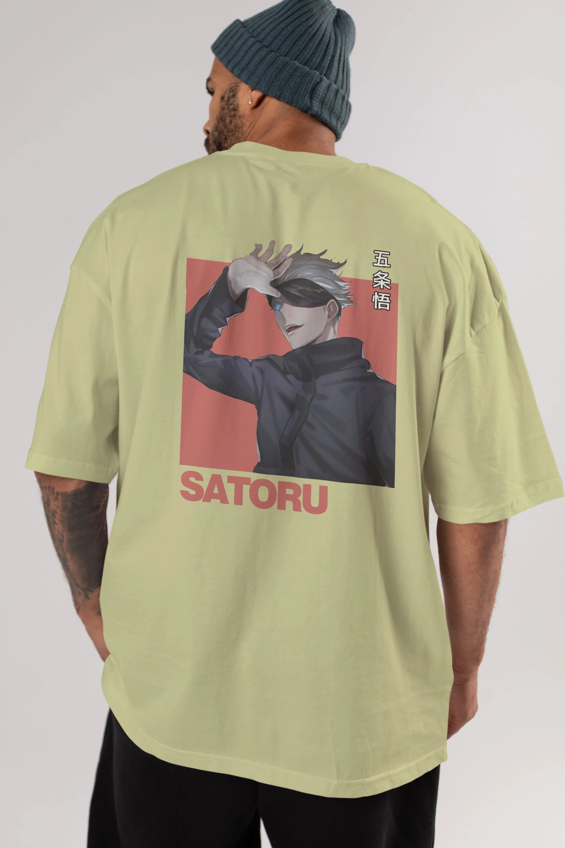 SATORU GOJO 2 Anime Arka Baskılı Oversize t-shirt Erkek Kadın Unisex