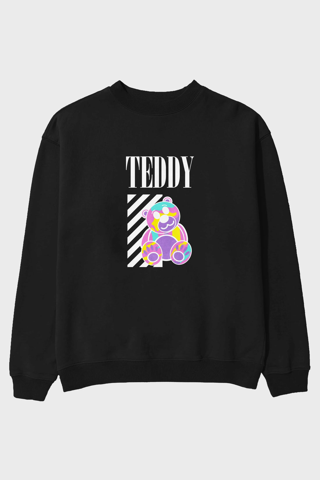 Teddy Bear 2 Ön Baskılı Oversize Sweatshirt Erkek Kadın Unisex