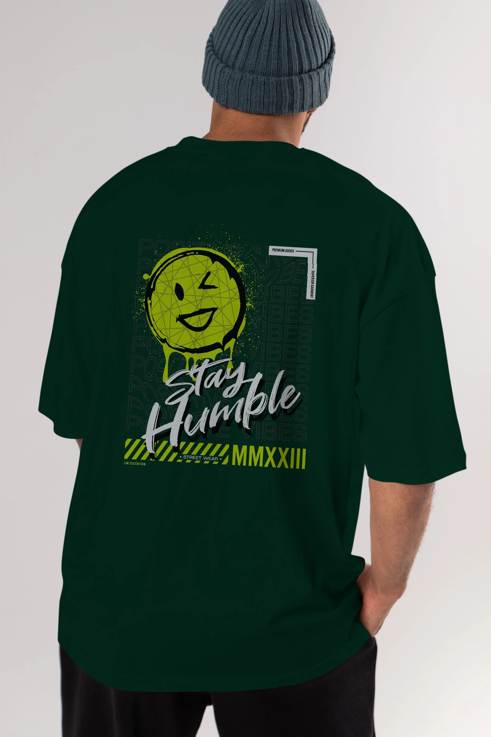 Stay Humble Arka Baskılı Oversize t-shirt Erkek Kadın Unisex