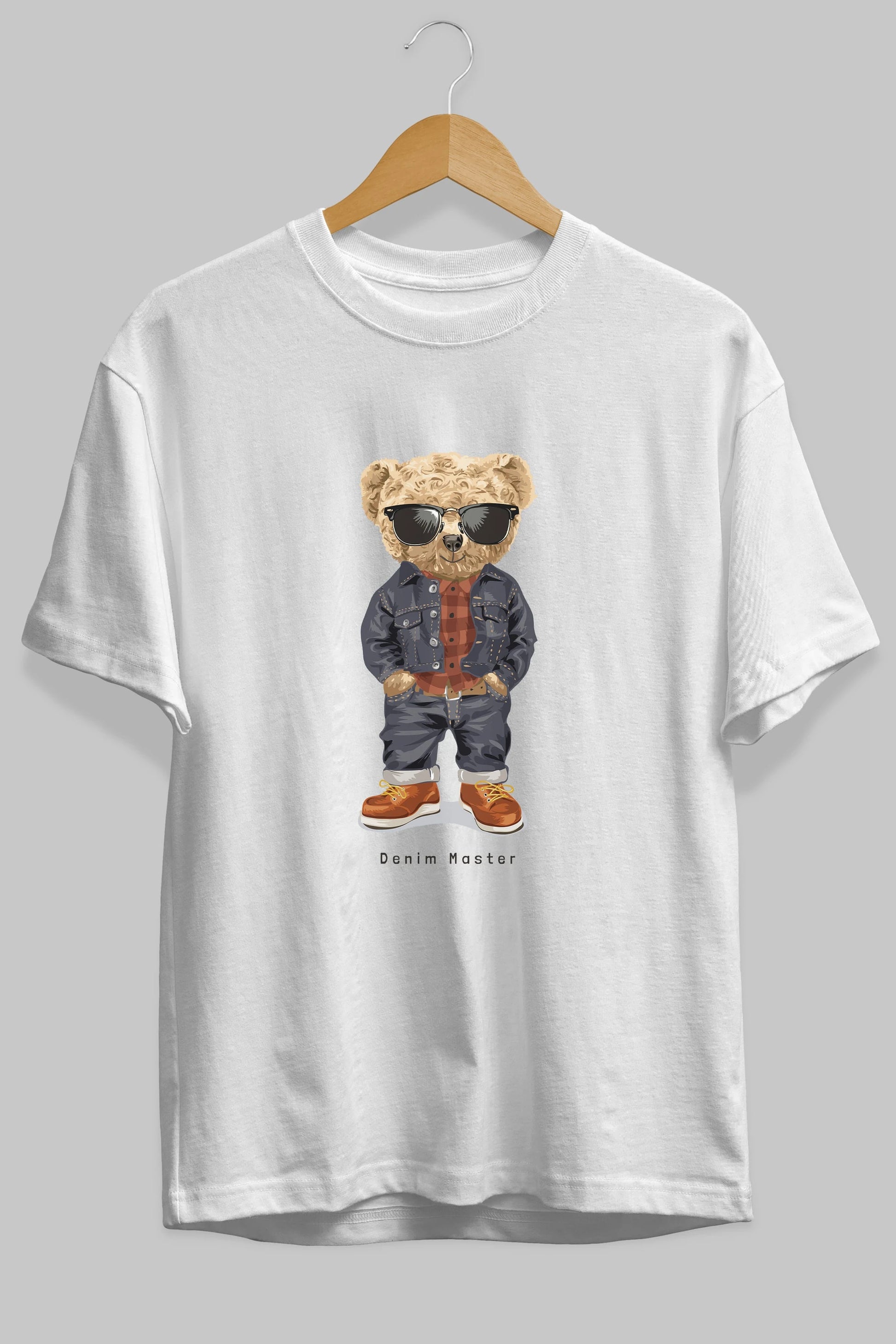 Teddy Bear Tarz Ön Baskılı Oversize t-shirt Erkek Kadın Unisex %100 Pamuk