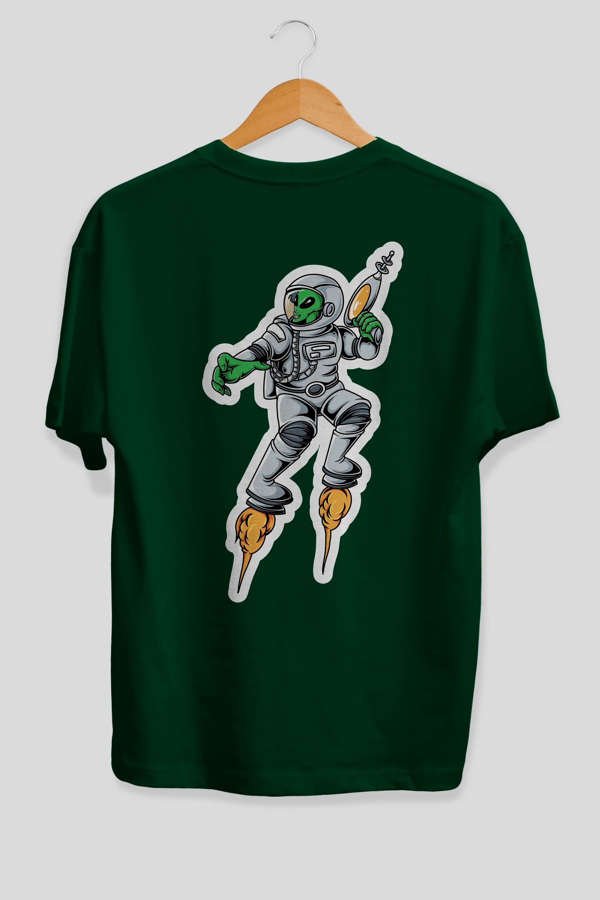 Alien Wars Sticker Arka Baskılı Oversize t-shirt Erkek Kadın Unisex