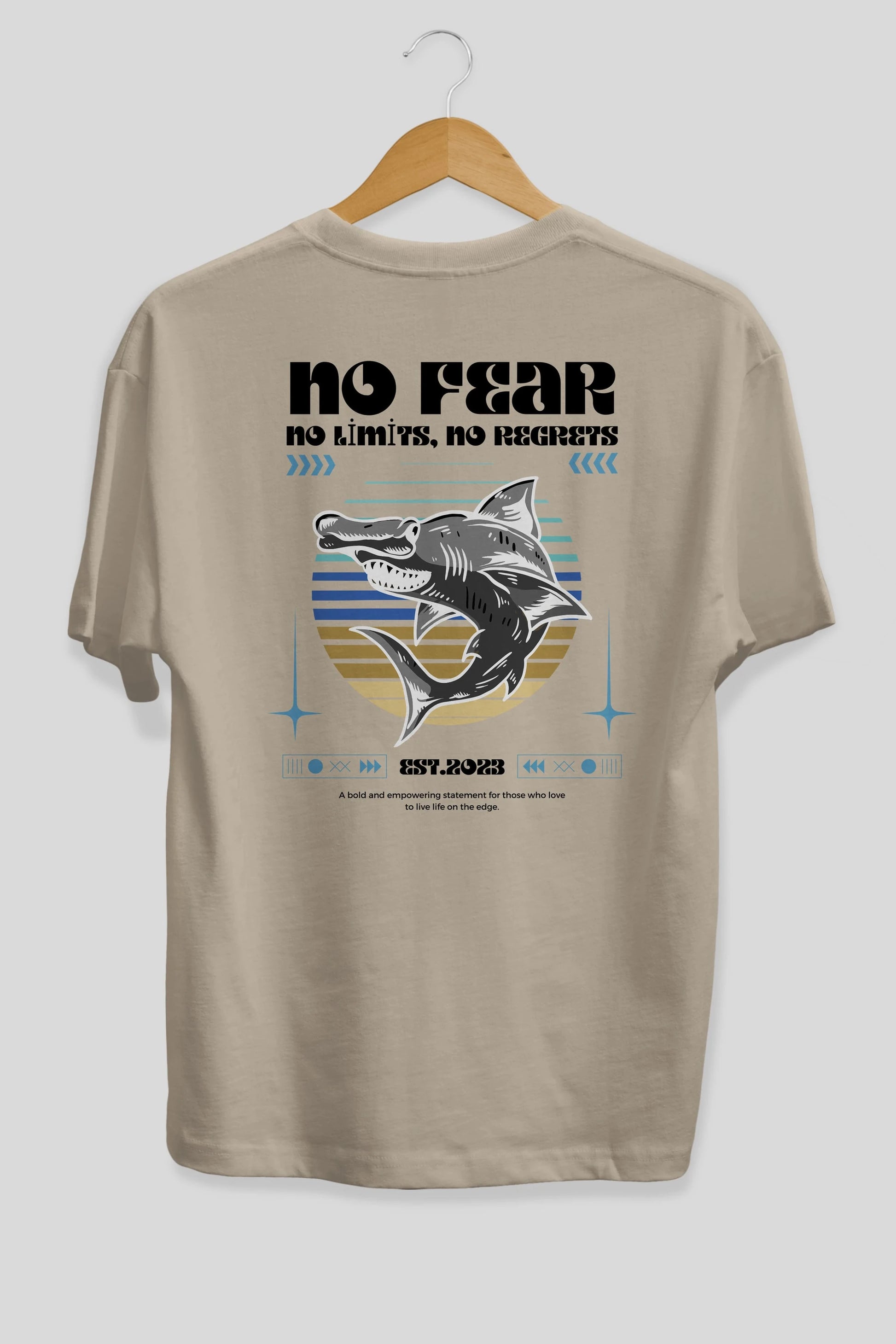 No Fear Yazılı Arka Baskılı Oversize t-shirt Erkek Kadın Unisex