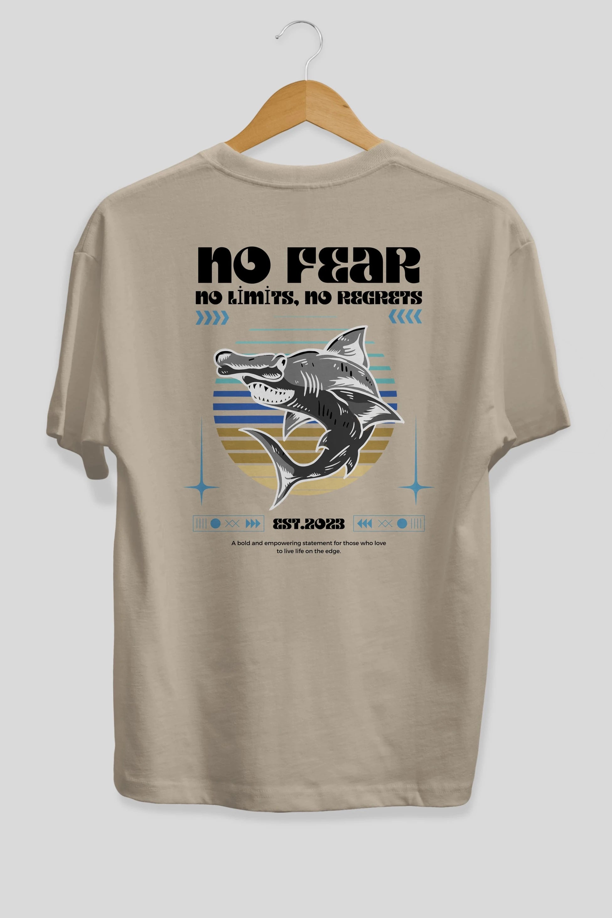 No Fear Yazılı Arka Baskılı Oversize t-shirt Erkek Kadın Unisex