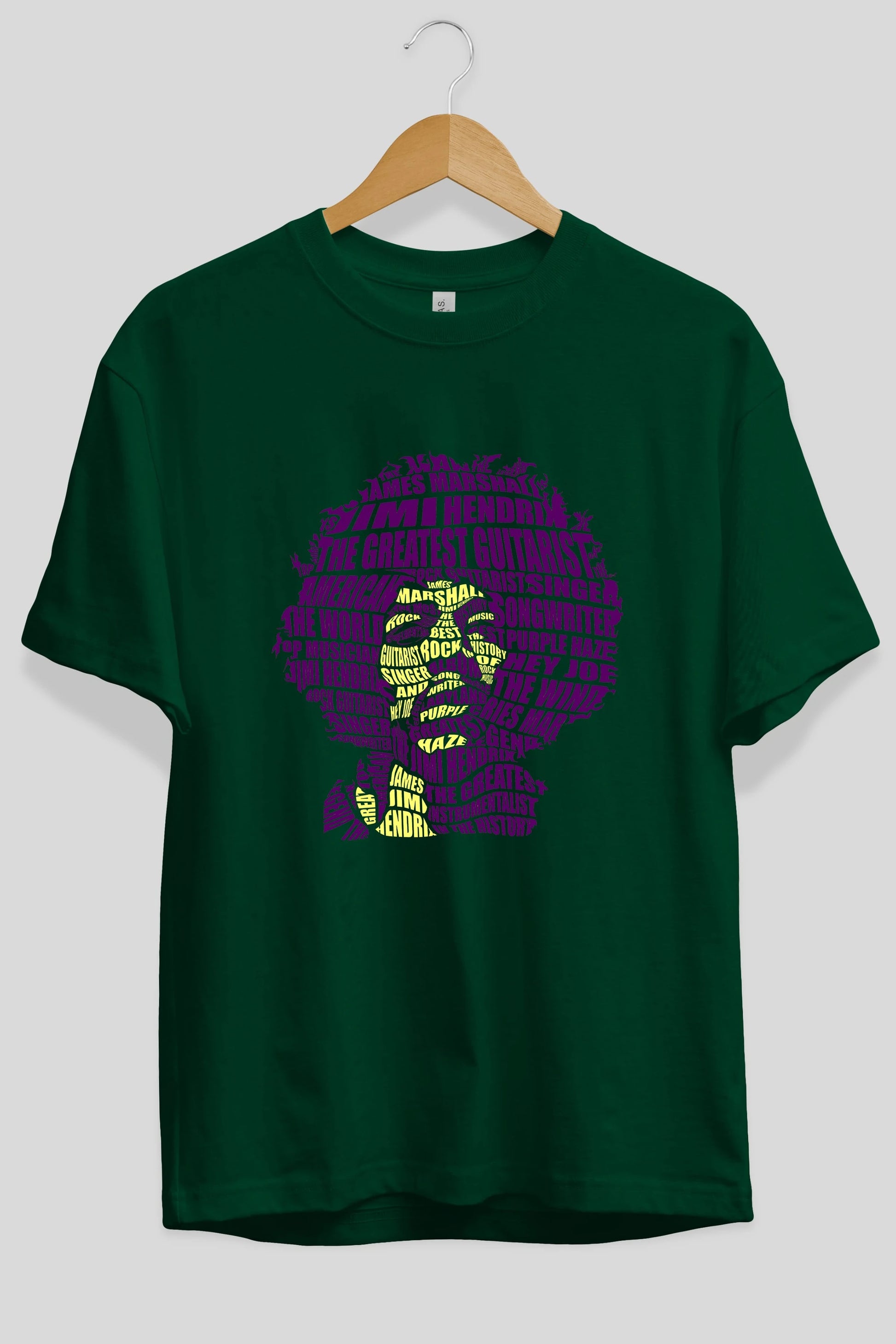 Jimmy Hendrix Calligram Ön Baskılı Oversize t-shirt %100 pamuk Erkek Kadın Unisex