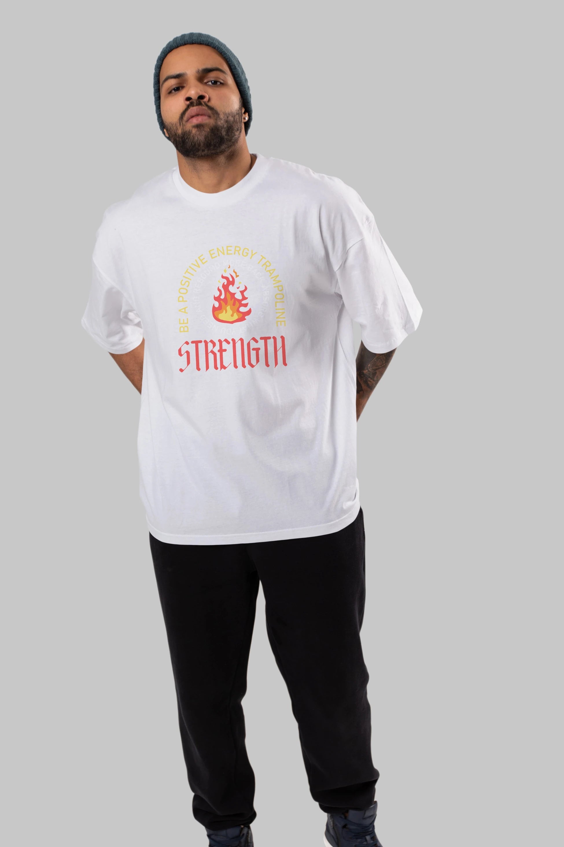Positive Energy Ön Baskılı Oversize t-shirt Erkek Kadın Unisex