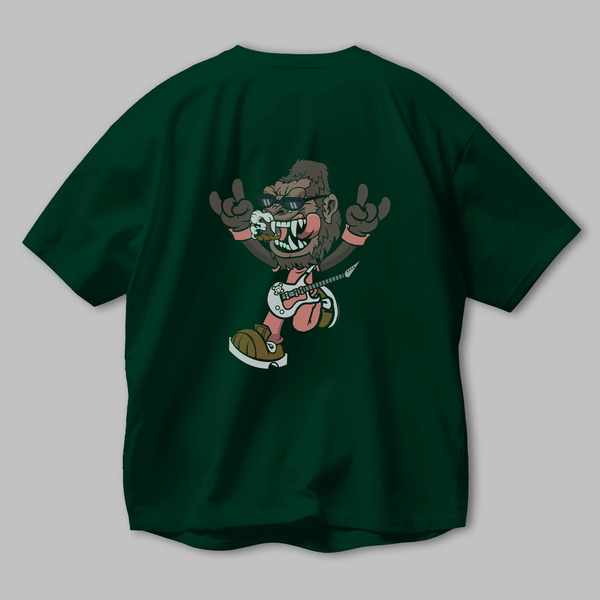 Gorilla Metal Arka Baskılı Oversize t-shirt Erkek Kadın Unisex %100 Pamuk tişort