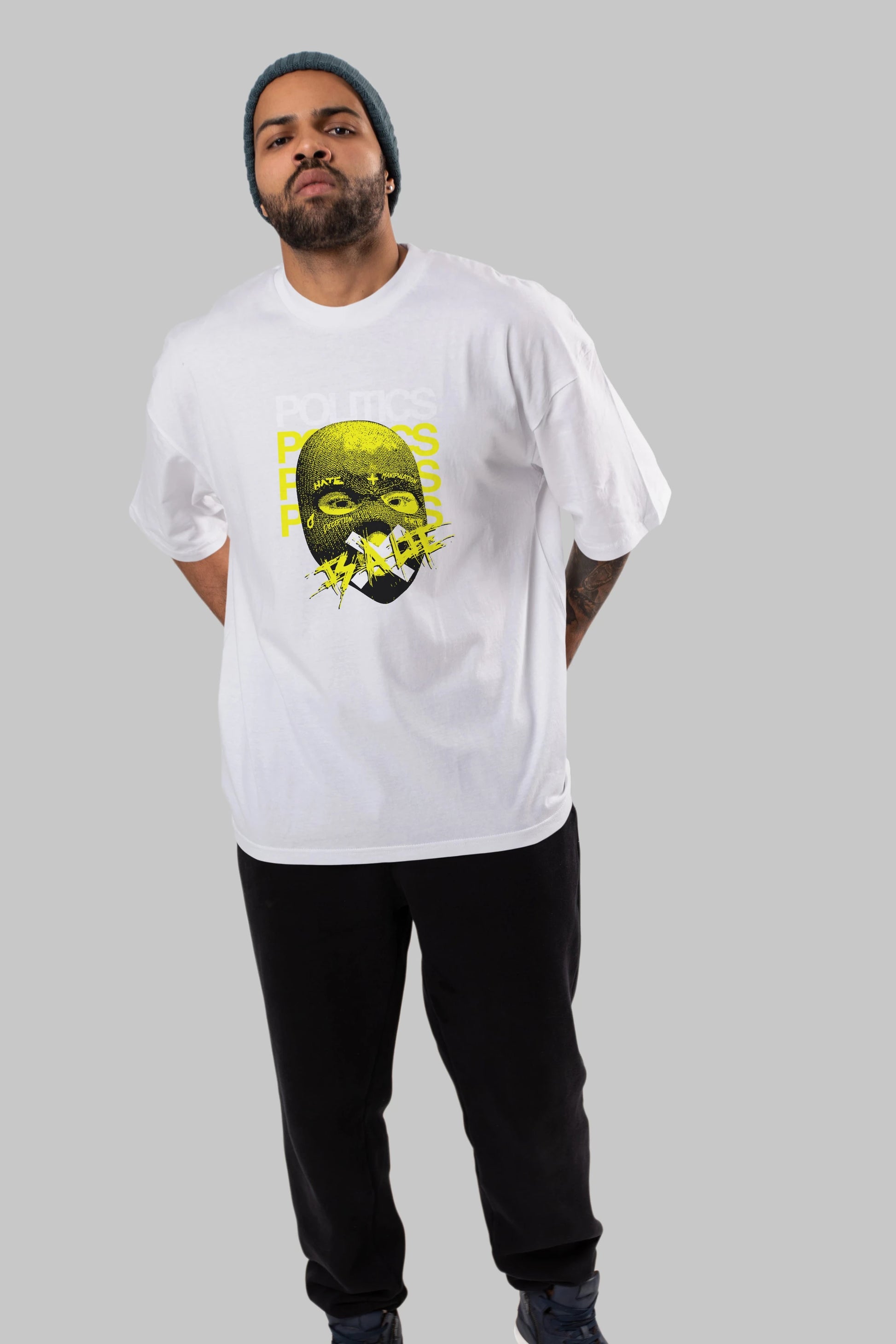 Politics is a Lie Ön Baskılı Oversize t-shirt Erkek Kadın Unisex