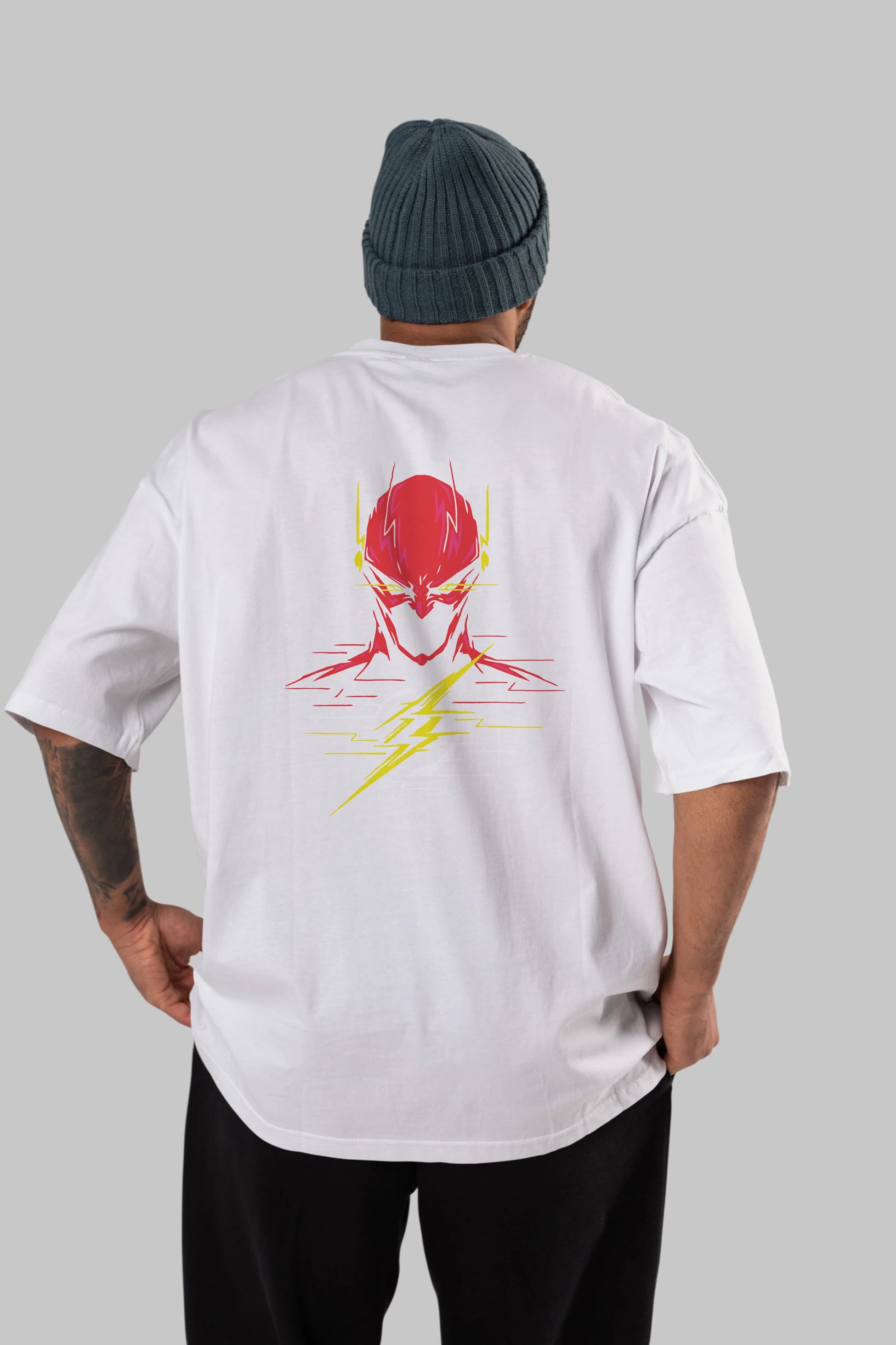 Flash Avengers (2) Arka Baskılı Oversize t-shirt Erkek Kadın Unisex %100 Pamuk Bisiklet Yaka tişort