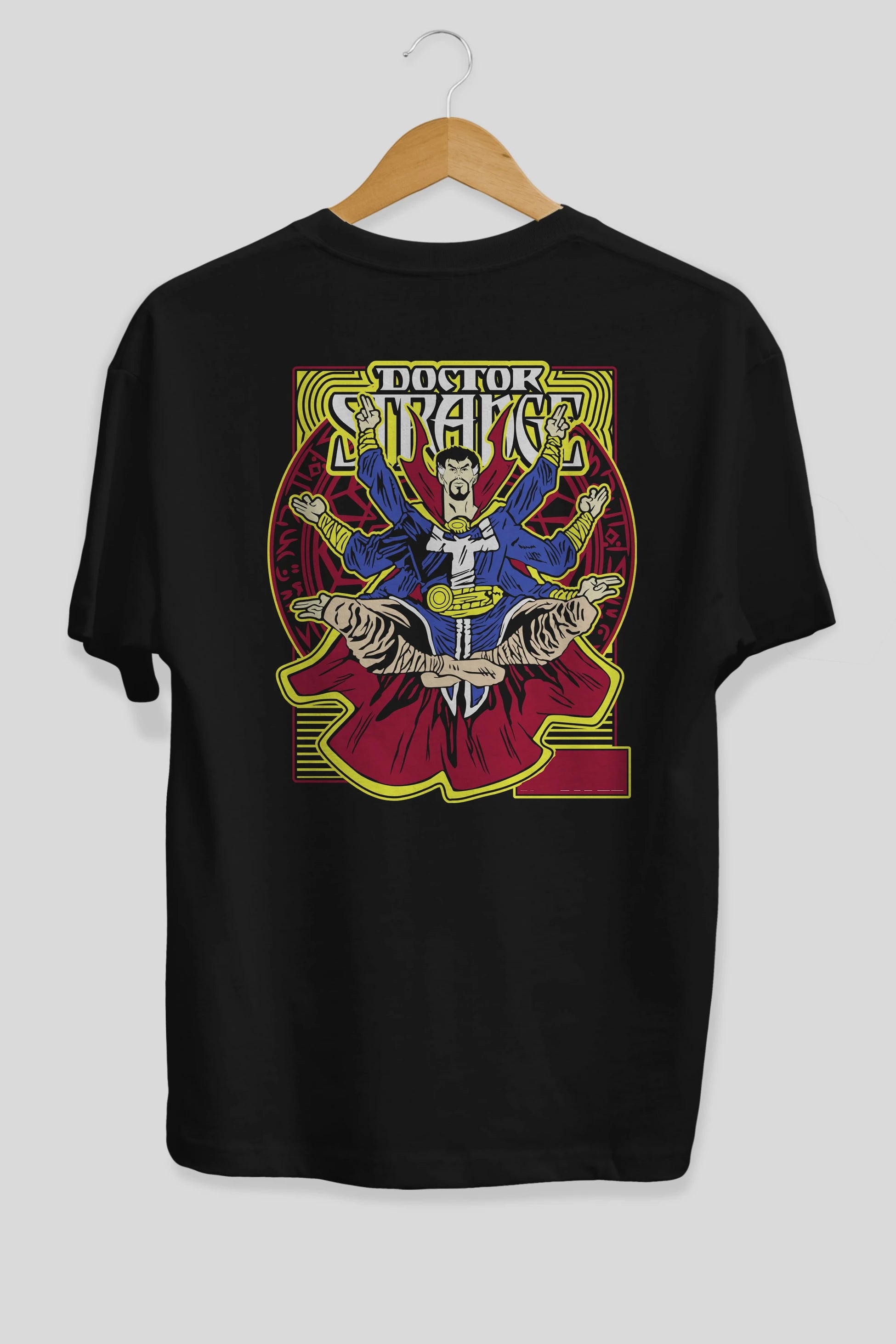 Doctor Strange (1) Arka Baskılı Oversize t-shirt Erkek Kadın Unisex %100 Pamuk Bisiklet Yaka tişort