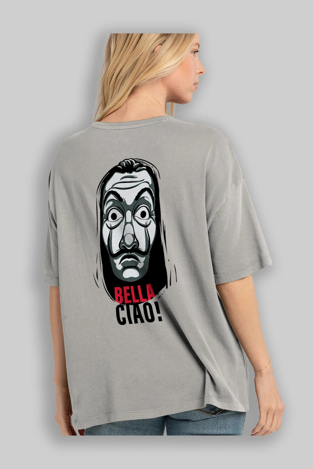 La Casa De Papel (12) Arka Baskılı Oversize t-shirt Erkek Kadın Unisex %100 Pamuk Bisiklet Yaka tişort