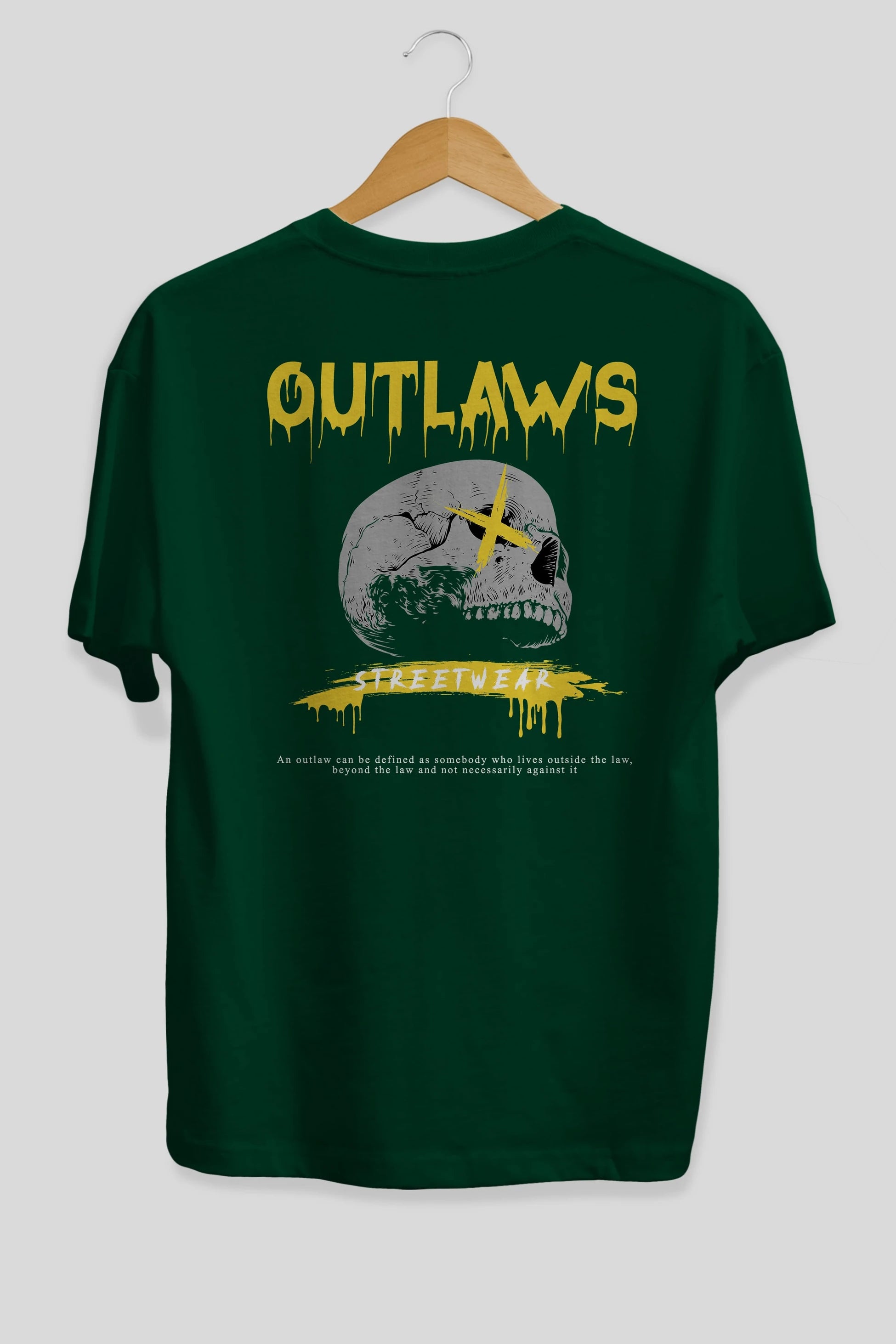 Outlaws Streetwear Arka Baskılı Oversize t-shirt Erkek Kadın Unisex