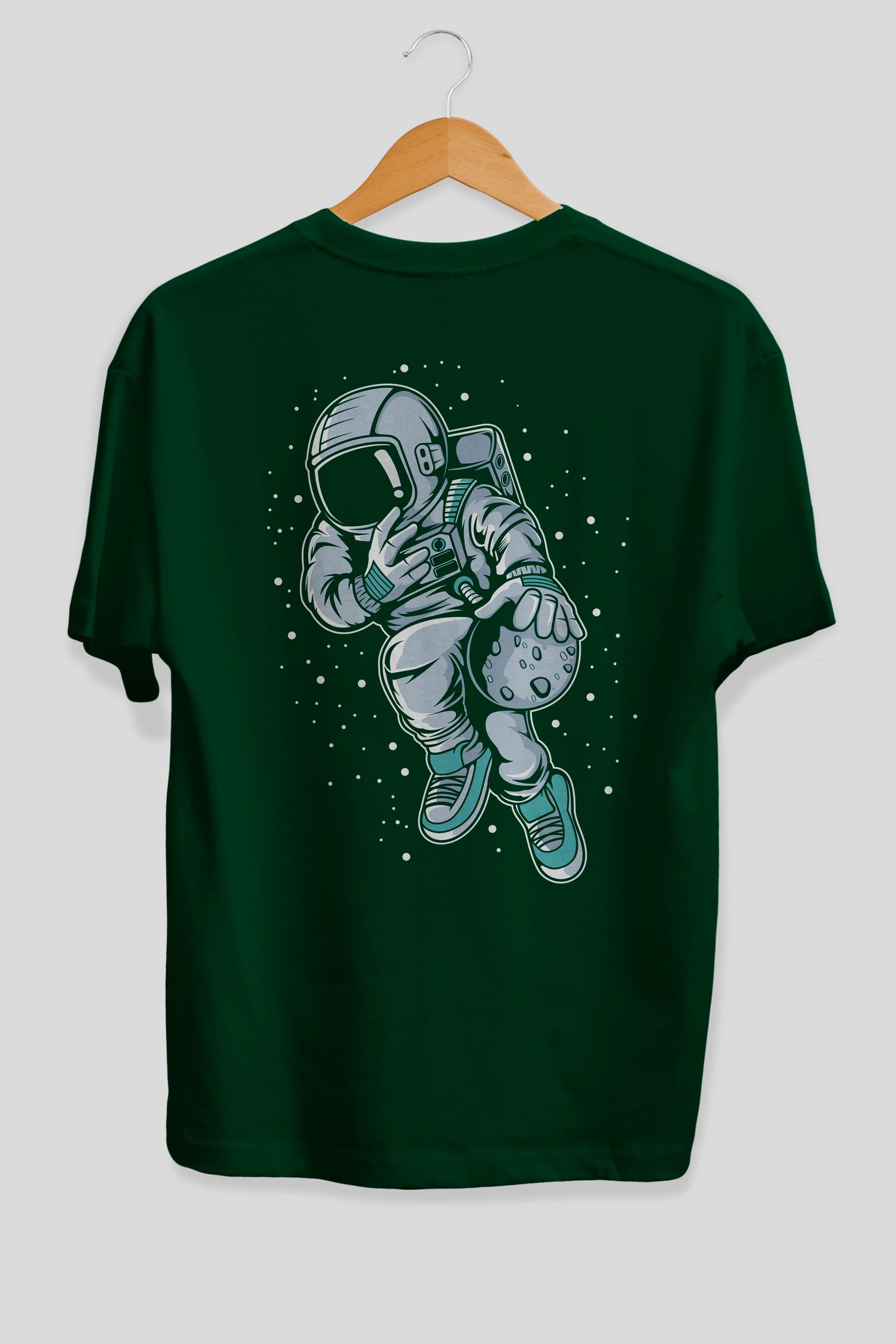 Astronaut Basketball (2) Arka Baskılı Oversize t-shirt Erkek Kadın Unisex