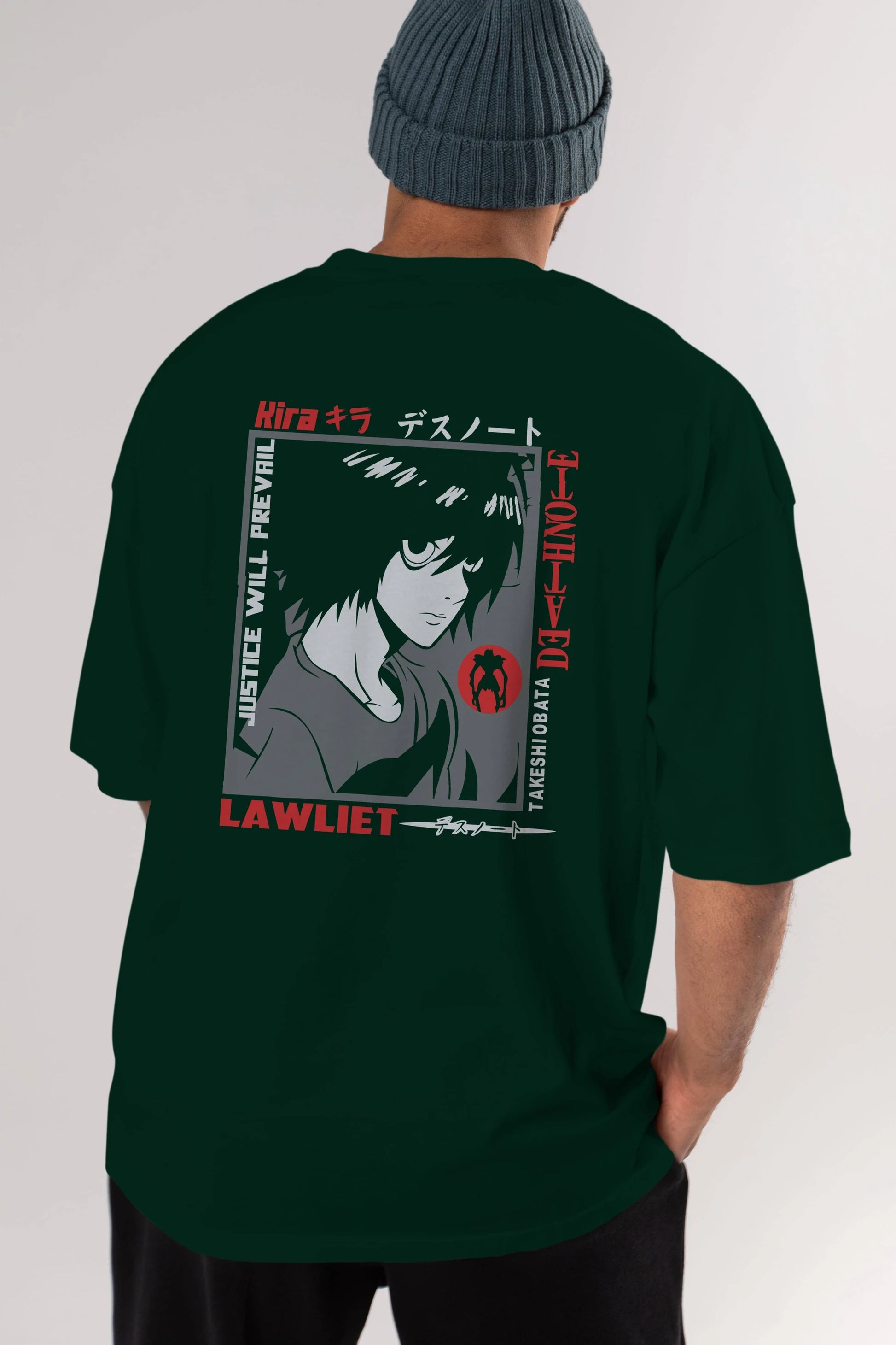 DEATH NOTE Anime Arka Baskılı Oversize t-shirt Erkek Kadın Unisex