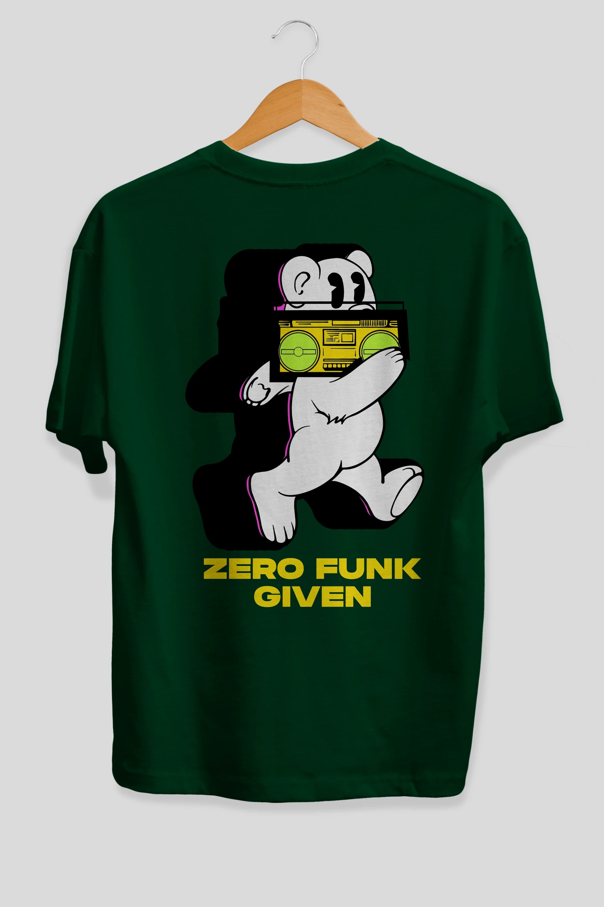 Zero Funk Given Bear Arka Baskılı Oversize t-shirt Erkek Kadın Unisex