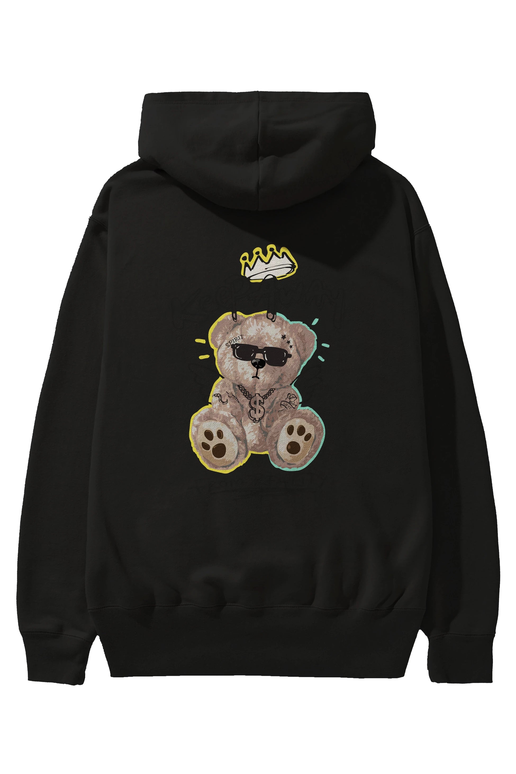 Keep Away Bear 2 Arka Baskılı Hoodie Oversize Kapüşonlu Sweatshirt Erkek Kadın Unisex