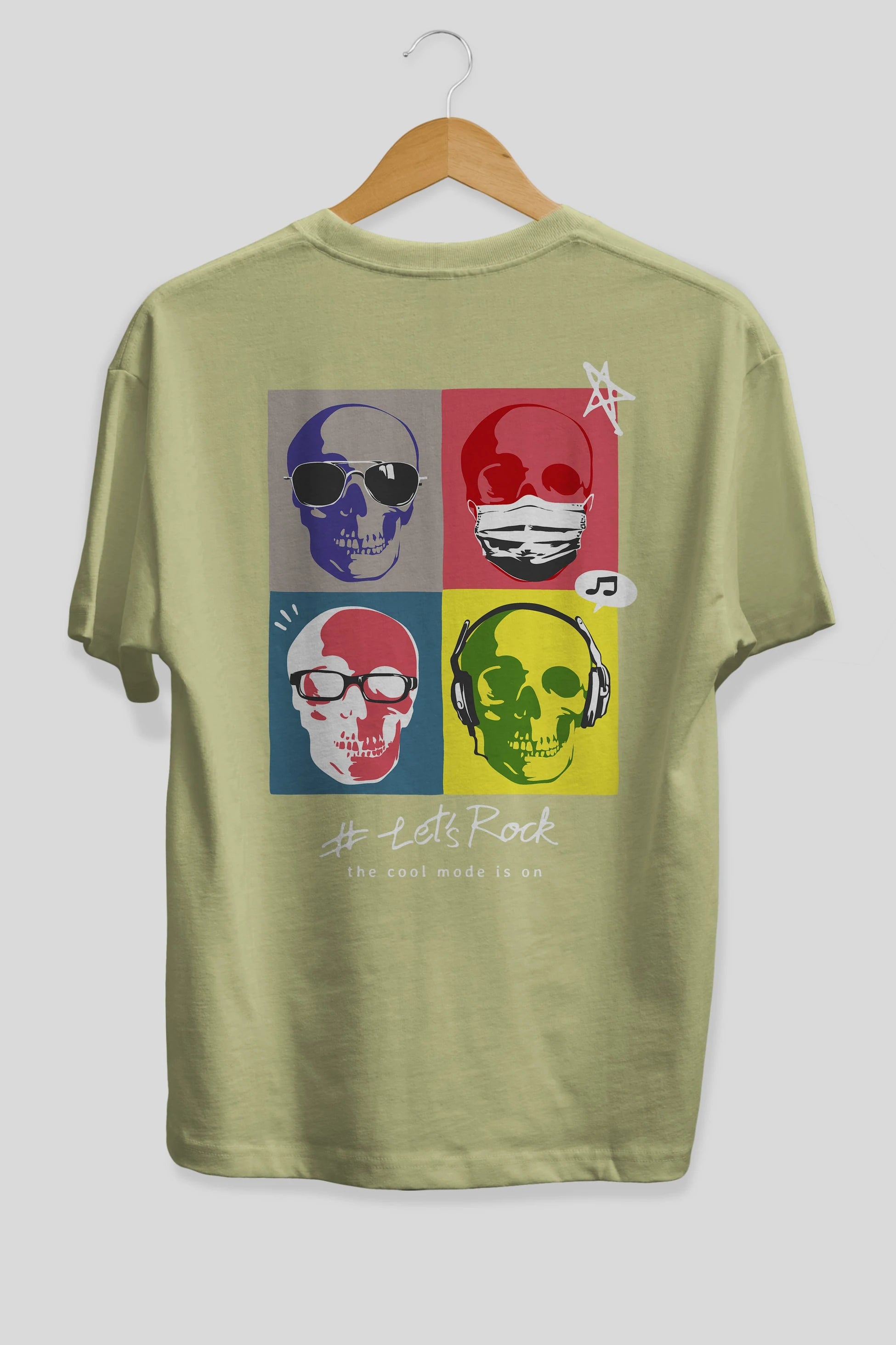 Lets Rock Arka Baskılı Oversize t-shirt Erkek Kadın Unisex