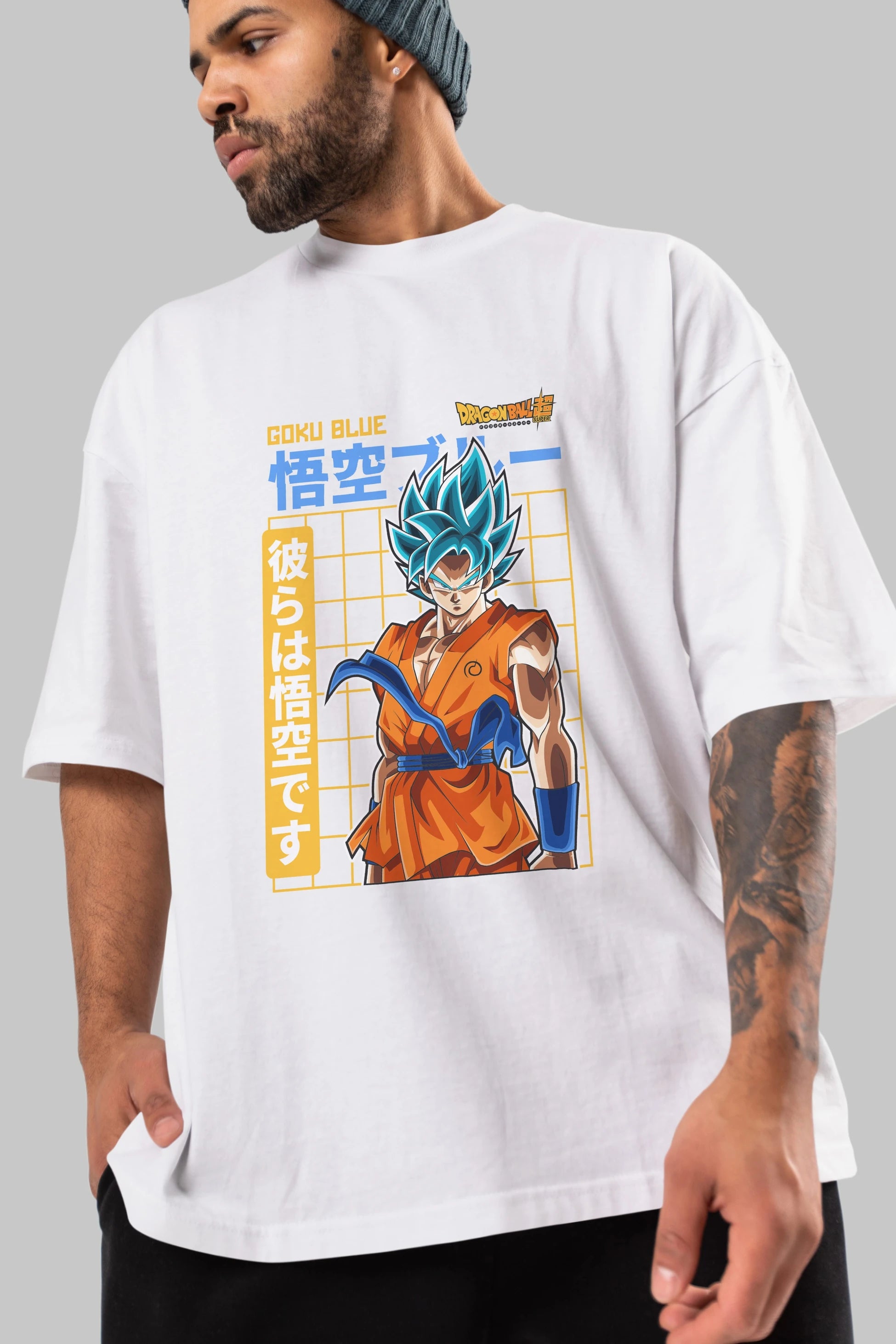 GOKU 1 Anime Ön Baskılı Oversize t-shirt %100 pamuk Erkek Kadın Unisex