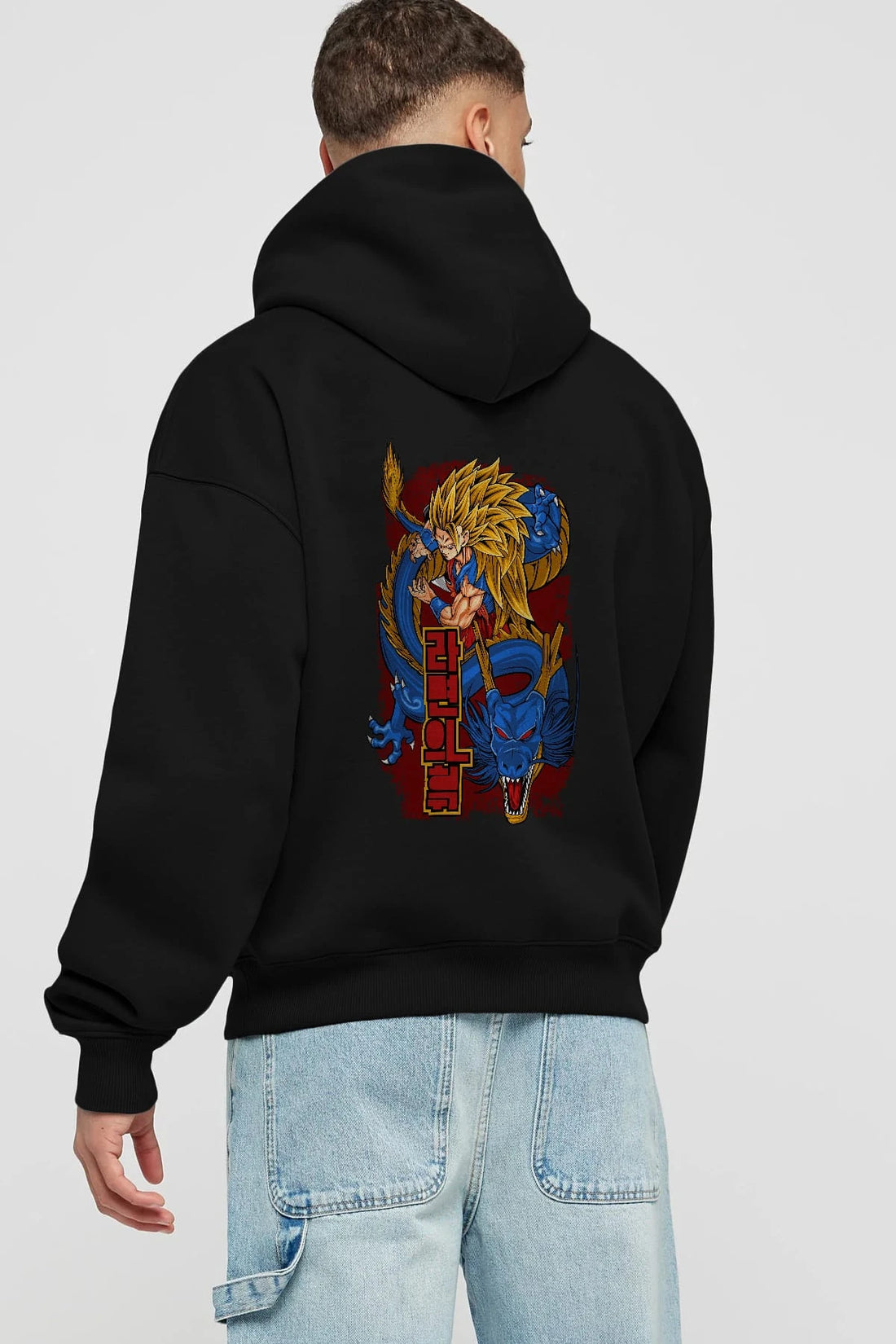DRAGON BALL Z Anime Arka Baskılı Hoodie Oversize Kapüşonlu Sweatshirt Erkek Kadın Unisex