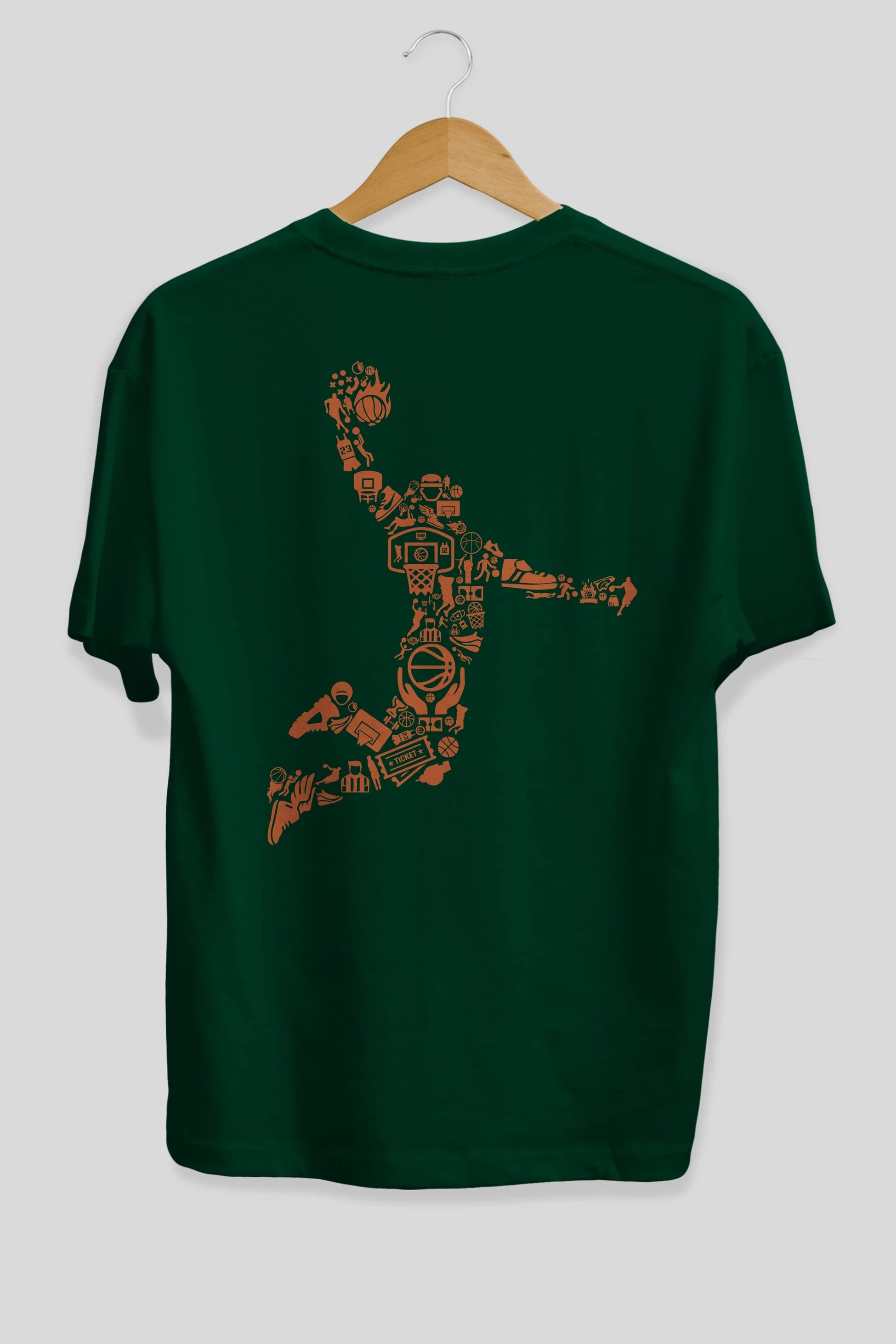 Basketball Player Arka Baskılı Oversize t-shirt %100 pamuk Erkek Kadın Unisex