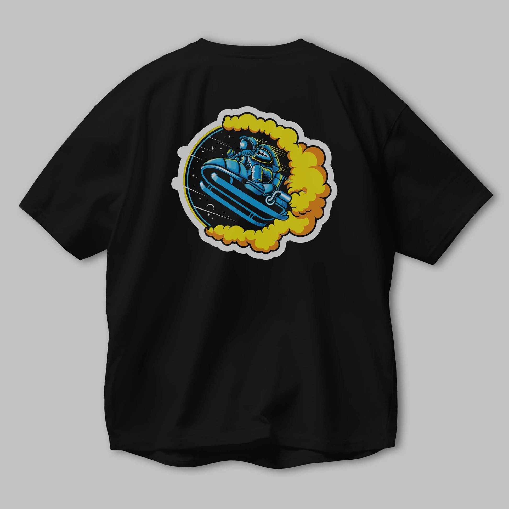 Astrojump with Snowmobile Sticker Arka Baskılı Oversize t-shirt Erkek Kadın Unisex