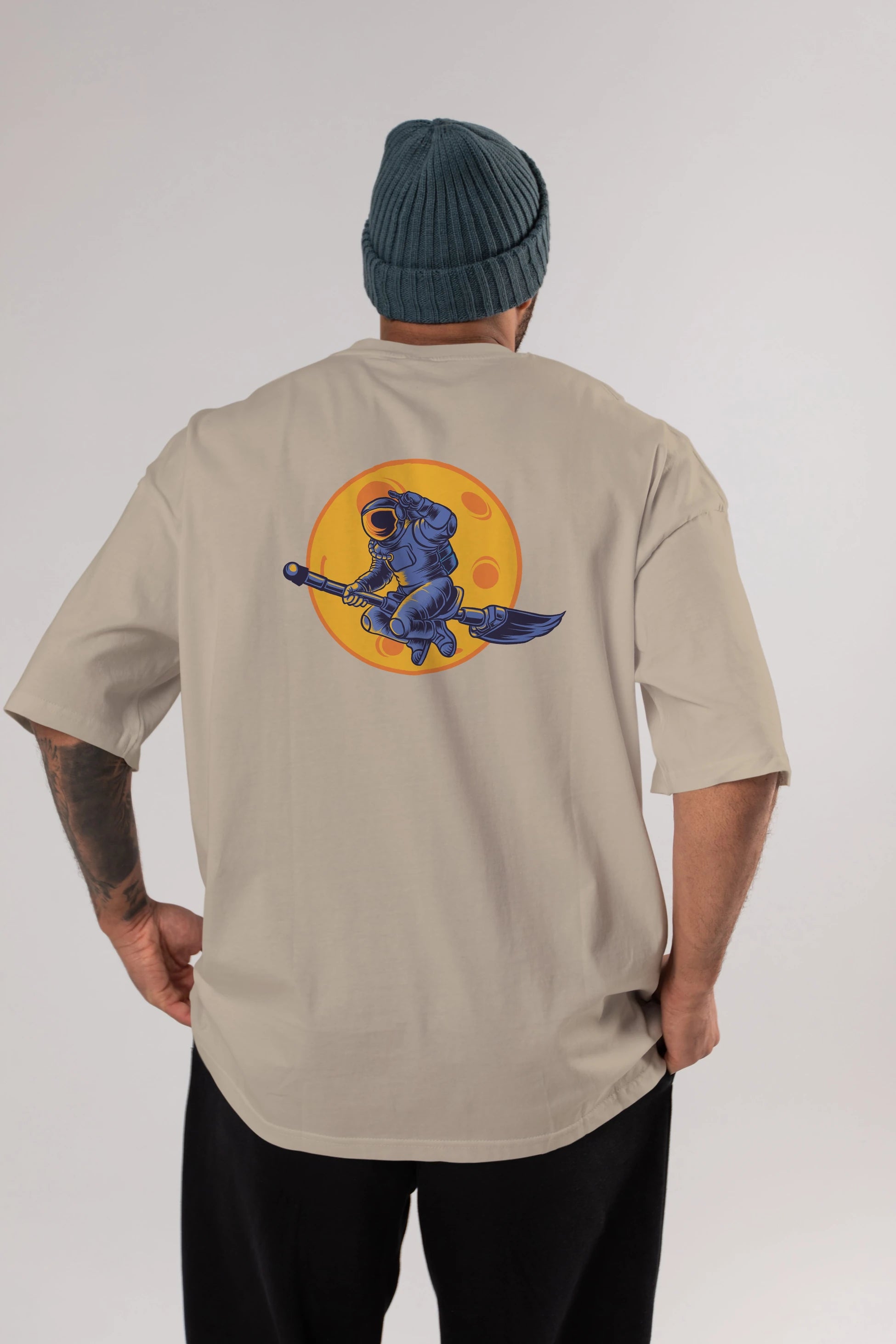 Space Witch Arka Baskılı Oversize t-shirt Erkek Kadın Unisex