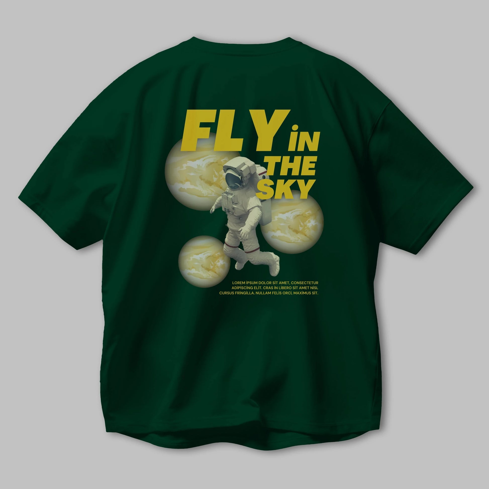 Fly in The Sky Arka Baskılı Oversize t-shirt Erkek Kadın Unisex