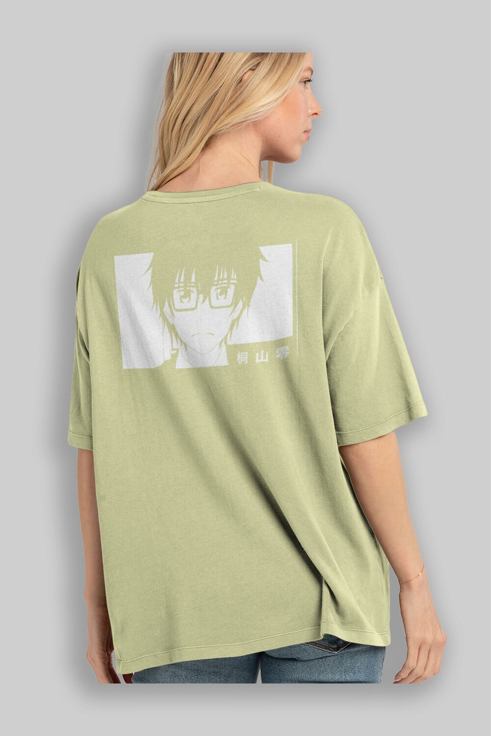 Rei Kiriyama 3 Anime Arka Baskılı Oversize t-shirt Erkek Kadın Unisex