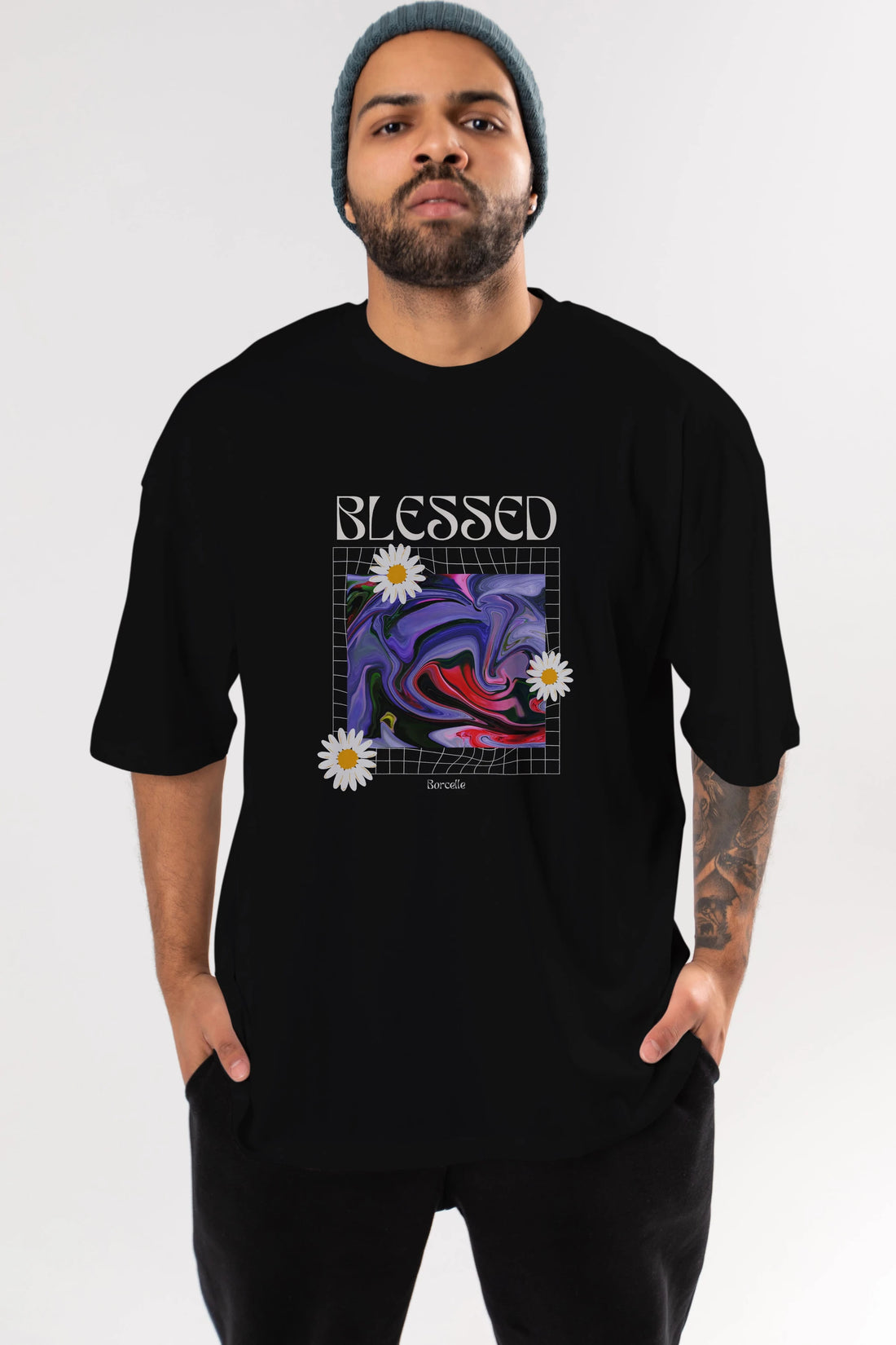 Blessed Ön Baskılı Oversize t-shirt Erkek Kadın Unisex