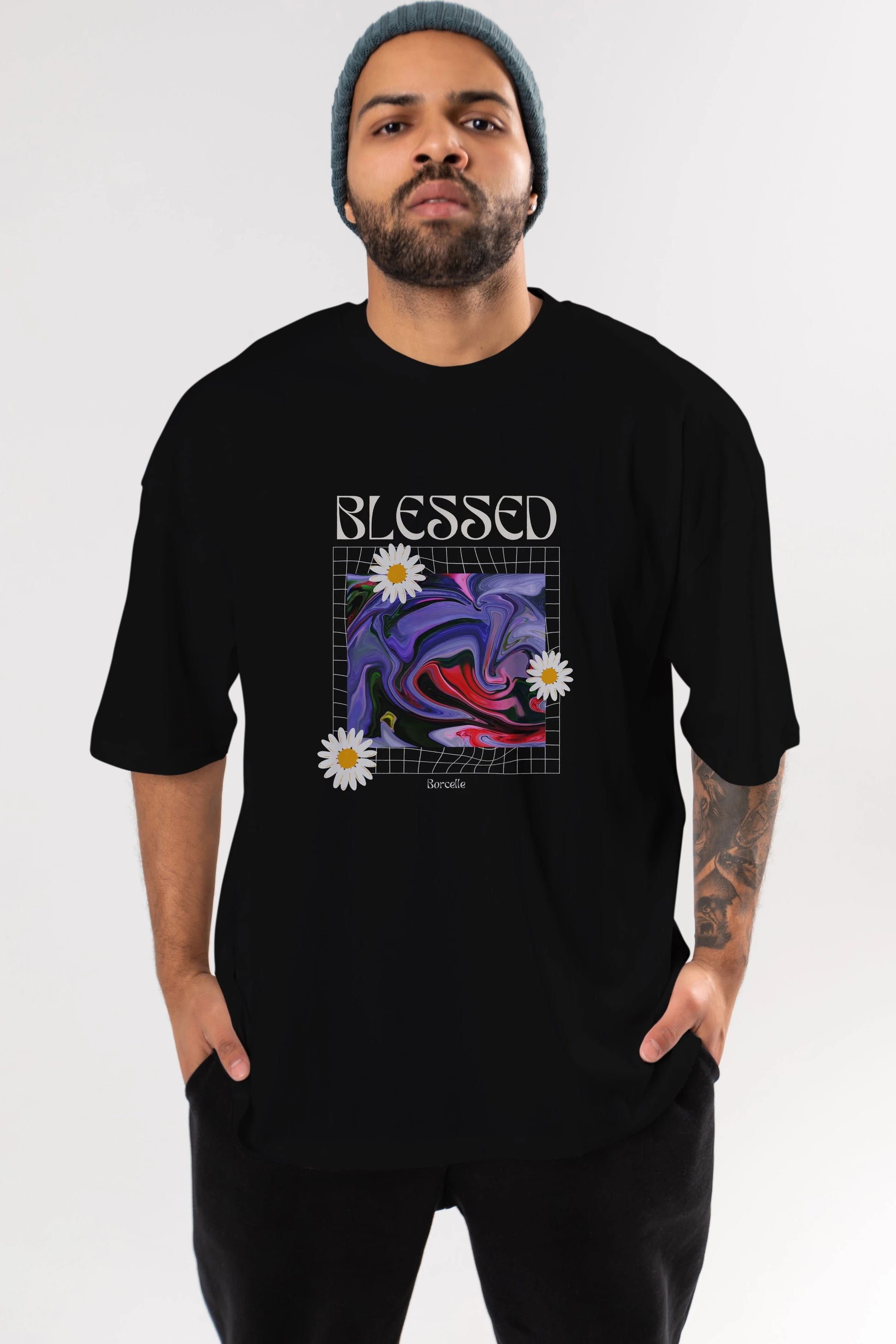 Blessed Ön Baskılı Oversize t-shirt Erkek Kadın Unisex