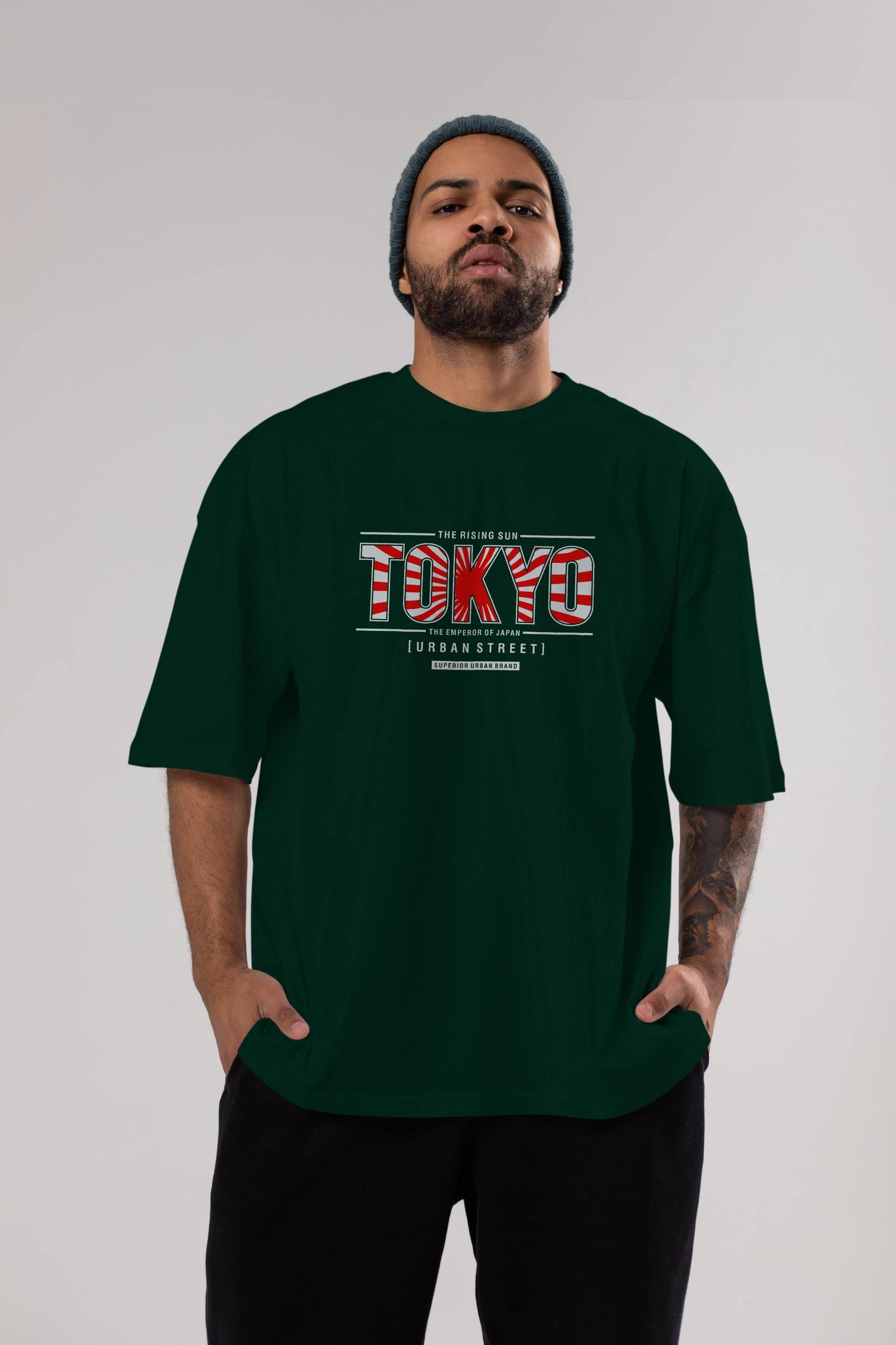 Tokyo Ön Baskılı Oversize t-shirt Erkek Kadın Unisex