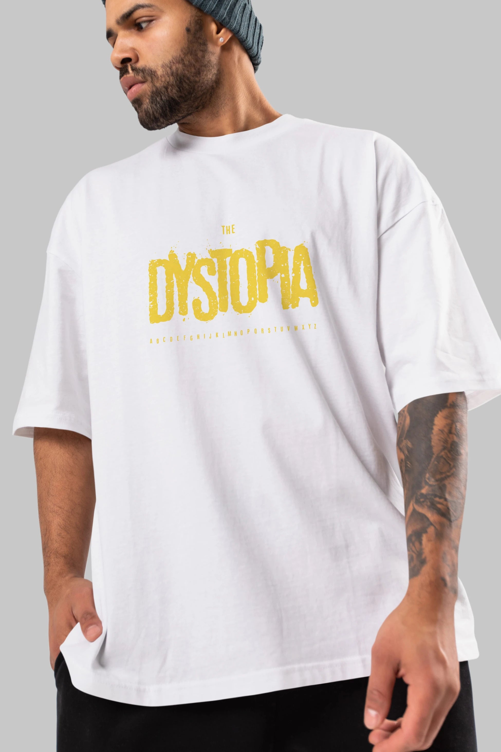 The Dystopia Ön Baskılı Oversize t-shirt Erkek Kadın Unisex