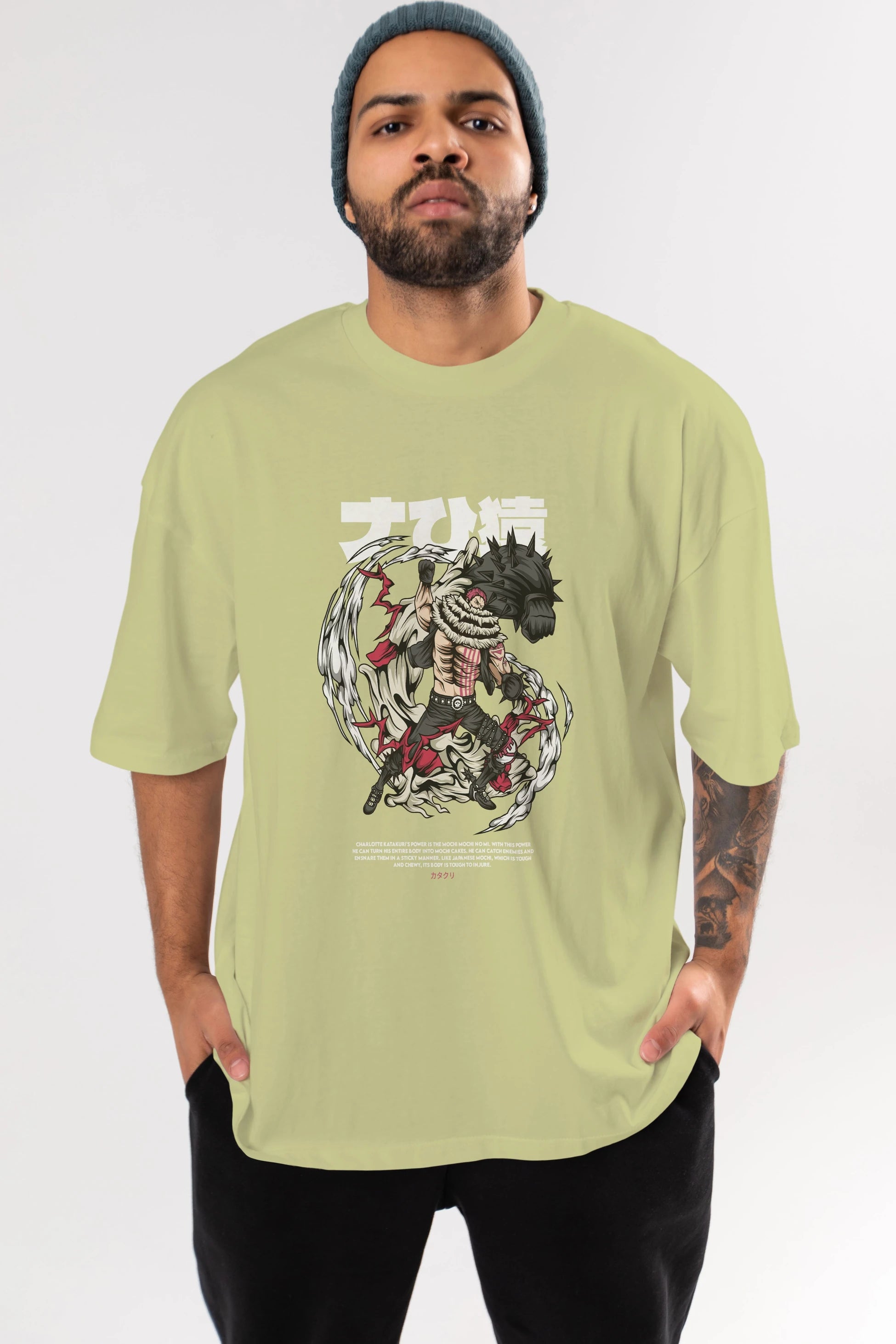 Katakuri Anime Ön Baskılı Oversize t-shirt %100 pamuk Erkek Kadın Unisex