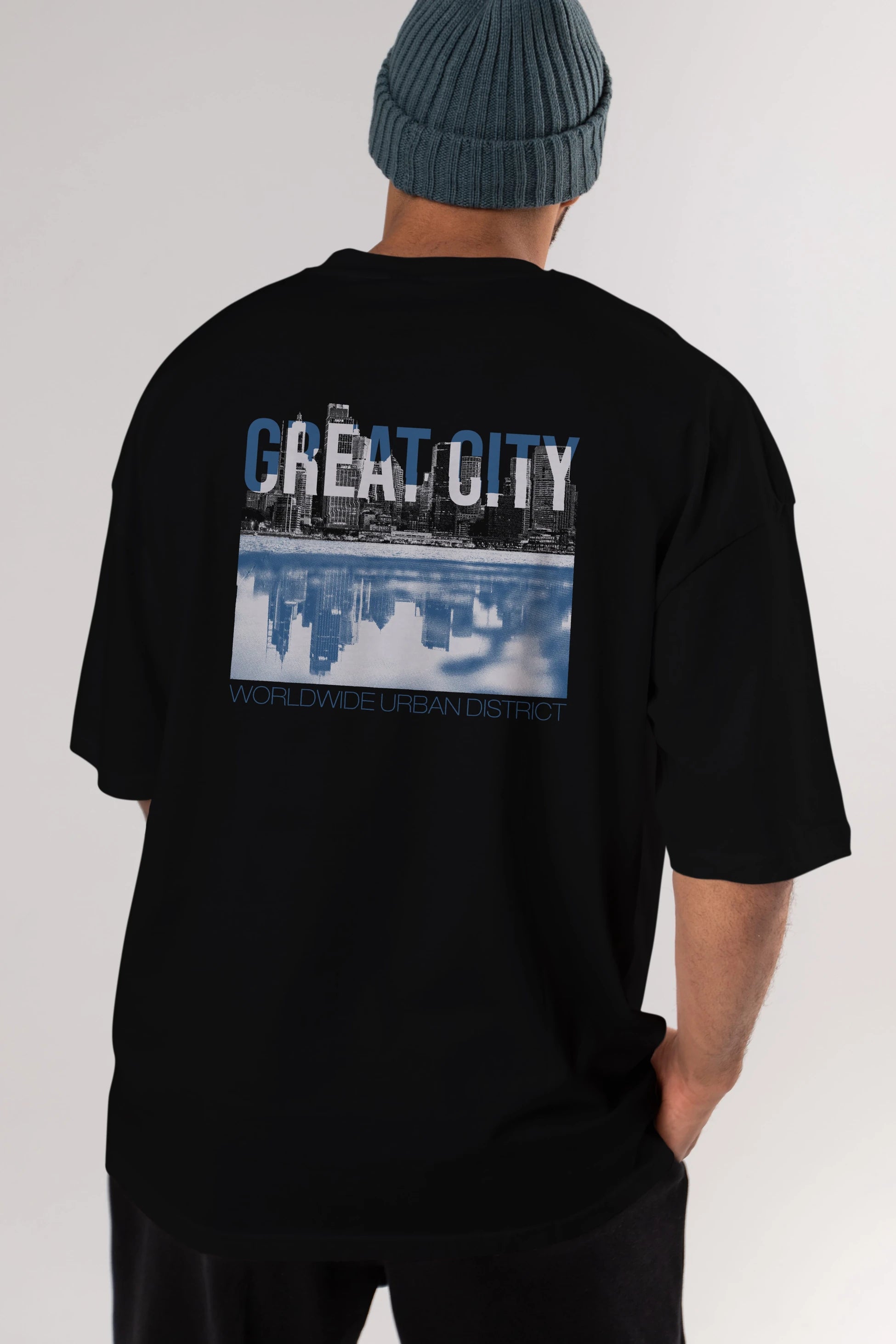 Great City Arka Baskılı Oversize t-shirt Erkek Kadın Unisex