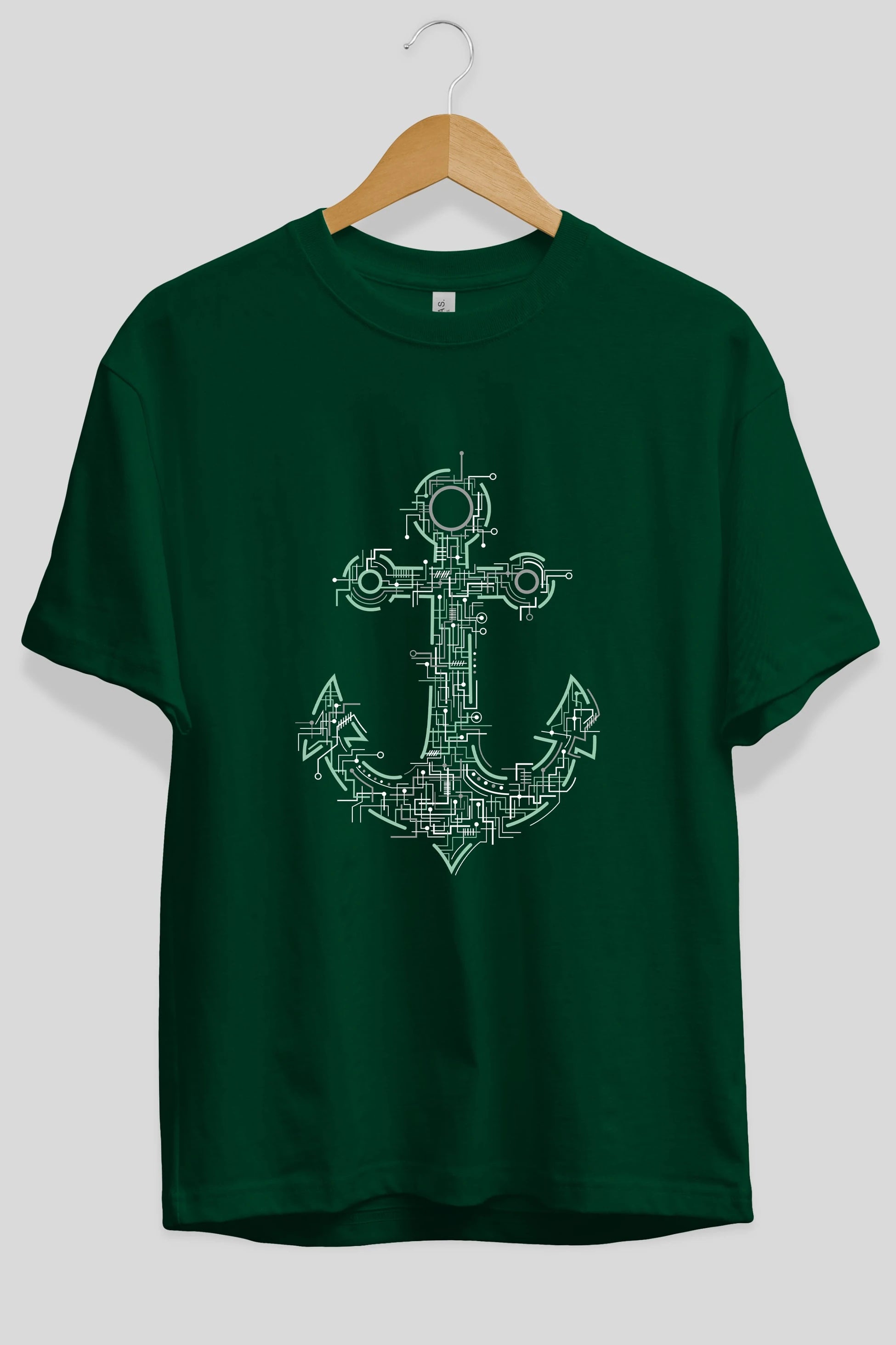 Electric Anchor Ön Baskılı Oversize t-shirt %100 pamuk Erkek Kadın Unisex