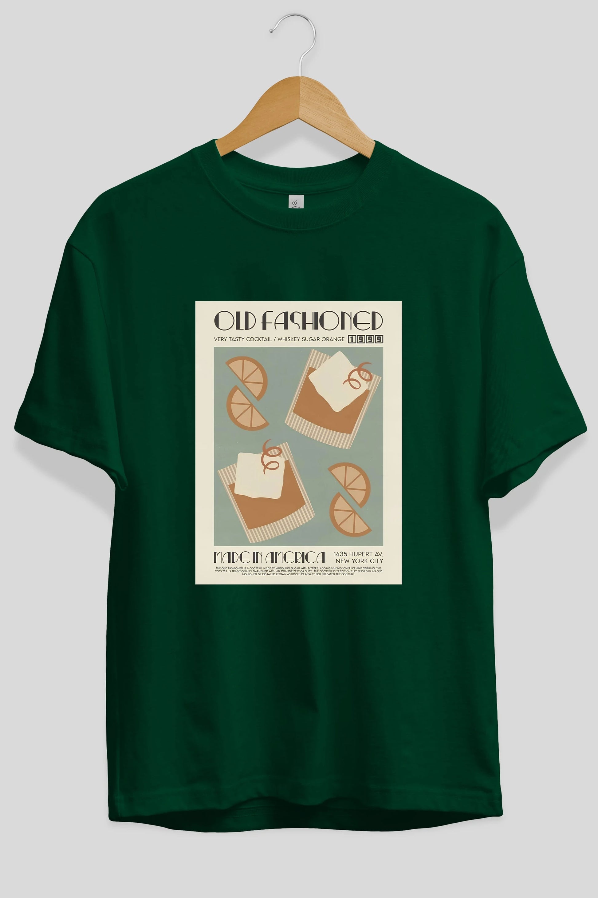Old Fashioned 2 Ön Baskılı Oversize t-shirt Erkek Kadın Unisex %100 Pamuk Bisiklet Yaka tişort