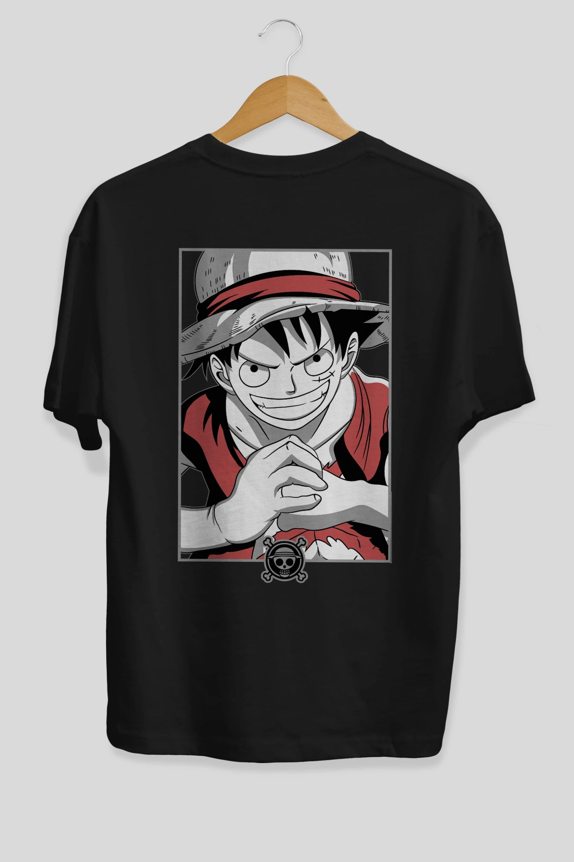 LUFF D. MONKEY OnePiece Anime Arka Baskılı Oversize t-shirt Erkek Kadın Unisex