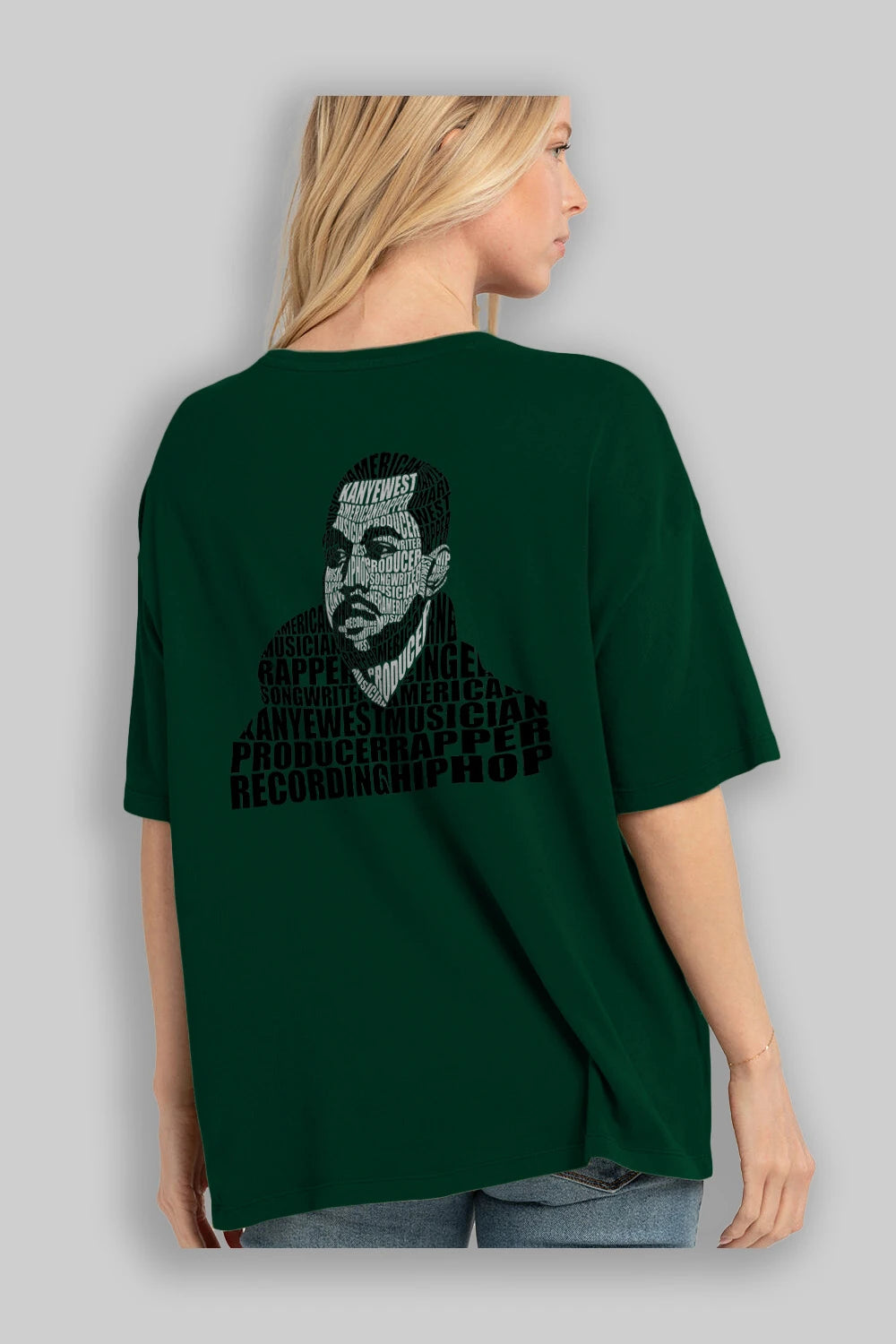 Kanye West Calligram Arka Baskılı Oversize t-shirt %100 pamuk Erkek Kadın Unisex