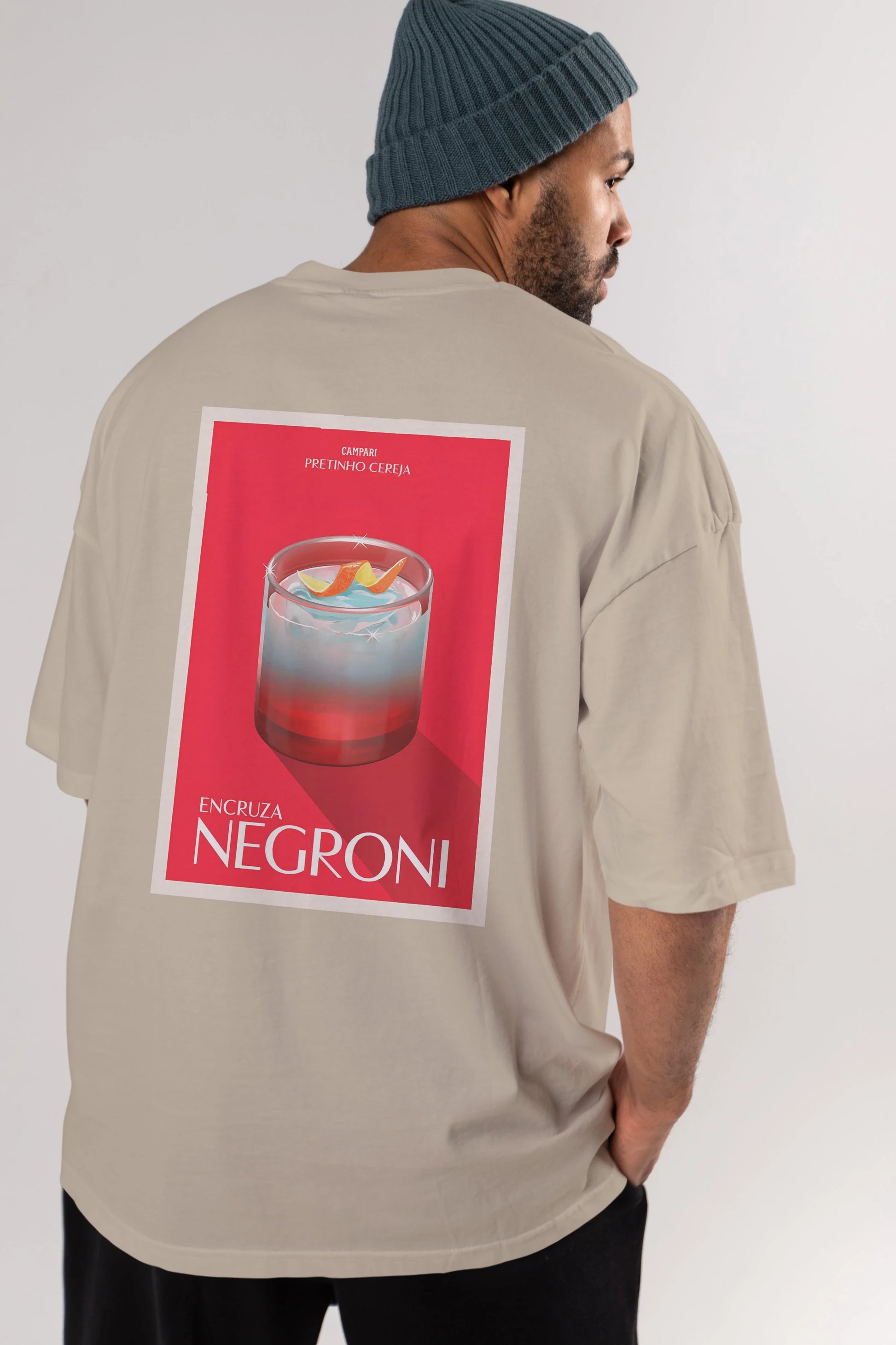 Encruza Negroni Arka Baskılı Oversize t-shirt Erkek Kadın Unisex %100 Pamuk Bisiklet Yaka tişort