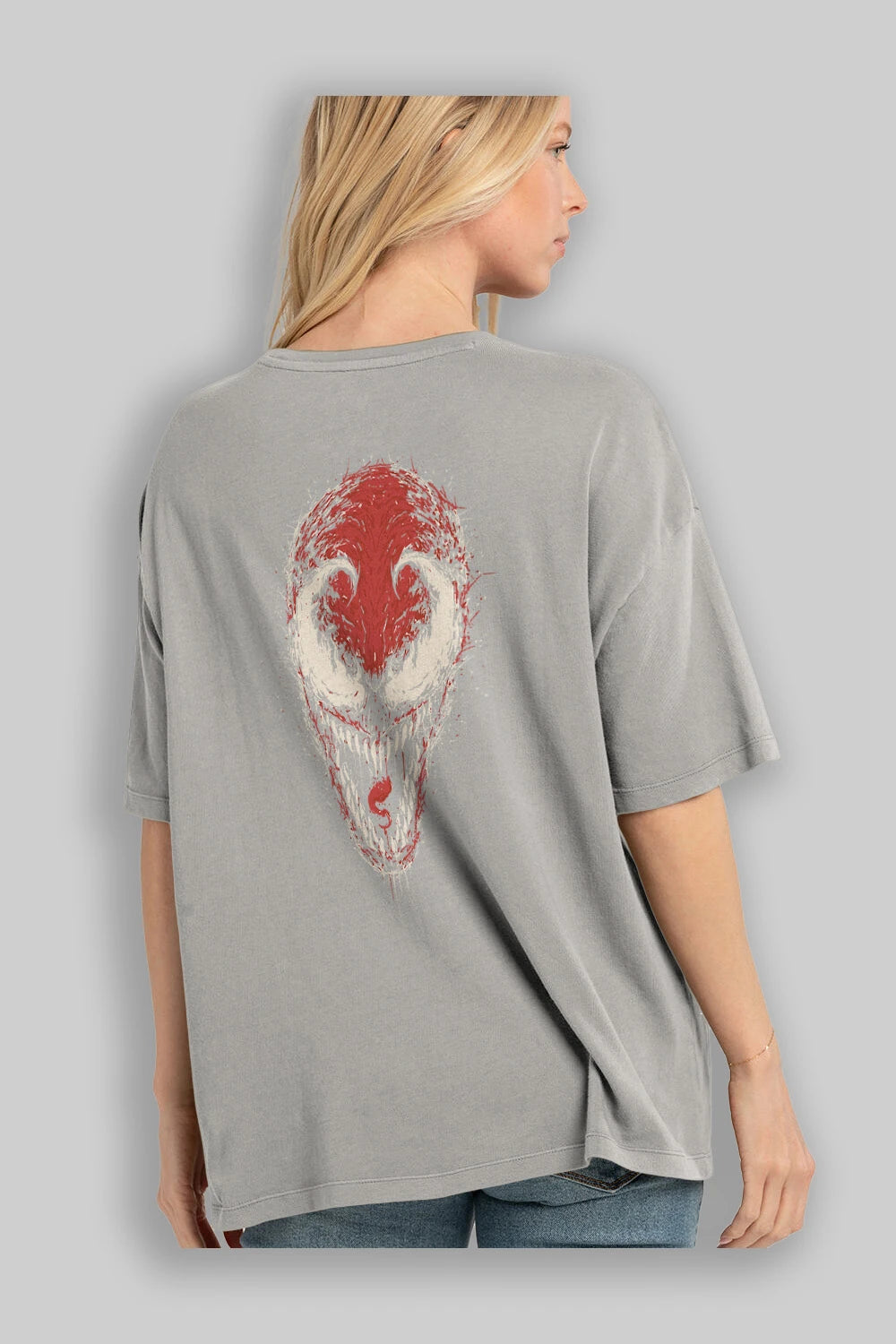 Venom (12) Arka Baskılı Oversize t-shirt Erkek Kadın Unisex %100 Pamuk Bisiklet Yaka tişort