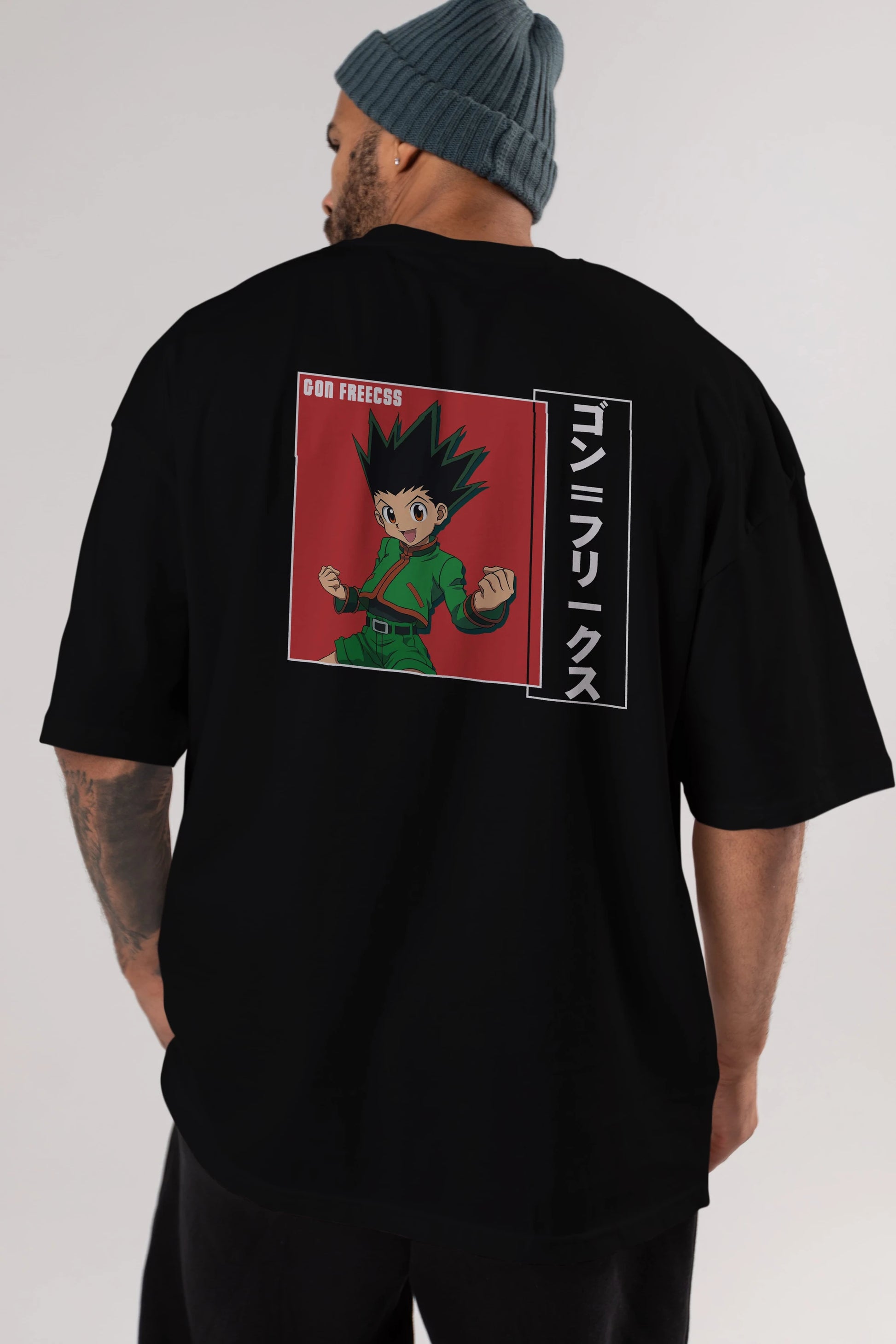 Gon Freecss HUNTER X HUNTER 5 Anime Arka Baskılı Oversize t-shirt Erkek Kadın Unisex