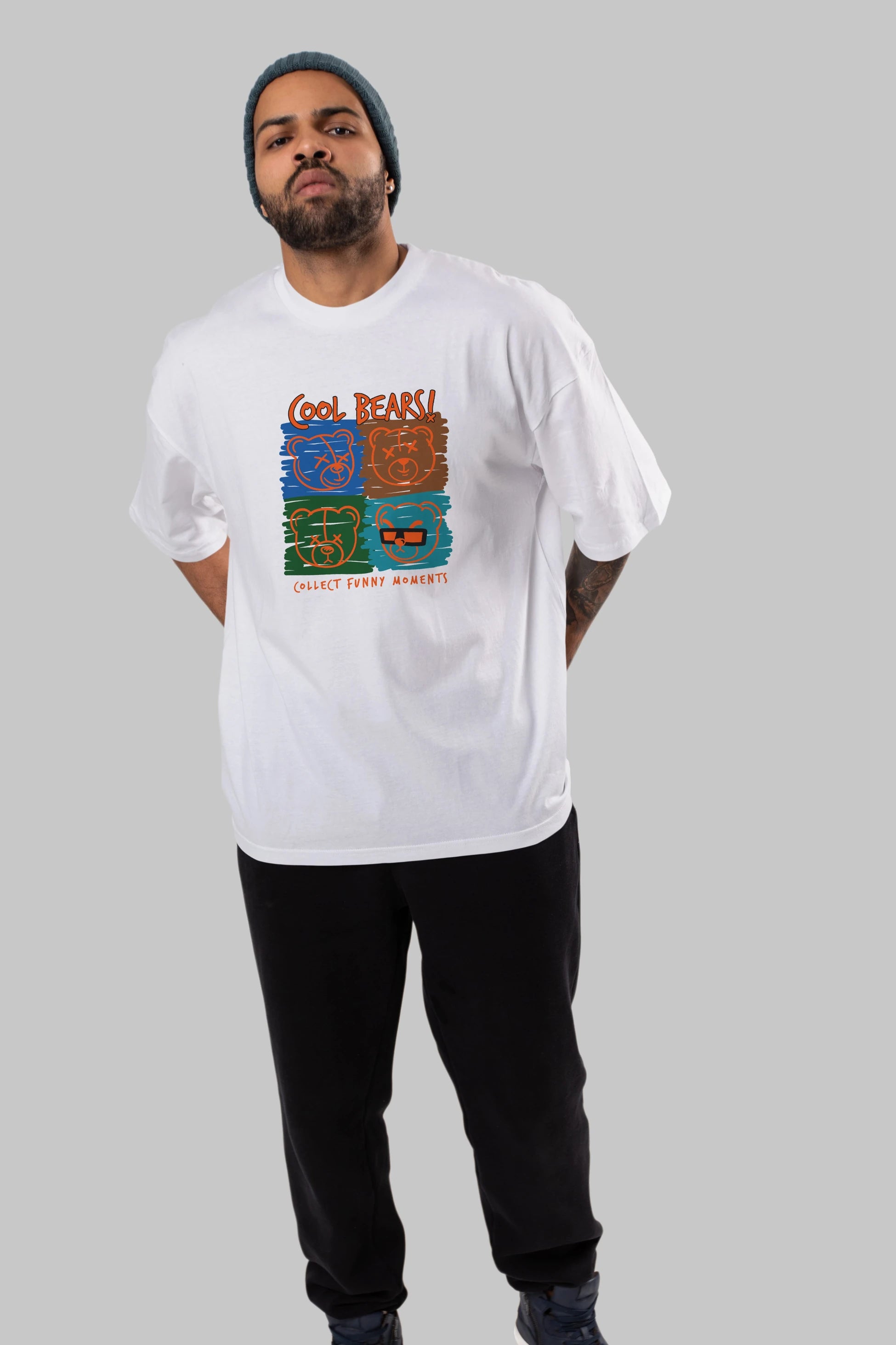 Cool Bears Ön Baskılı Oversize t-shirt Erkek Kadın Unisex