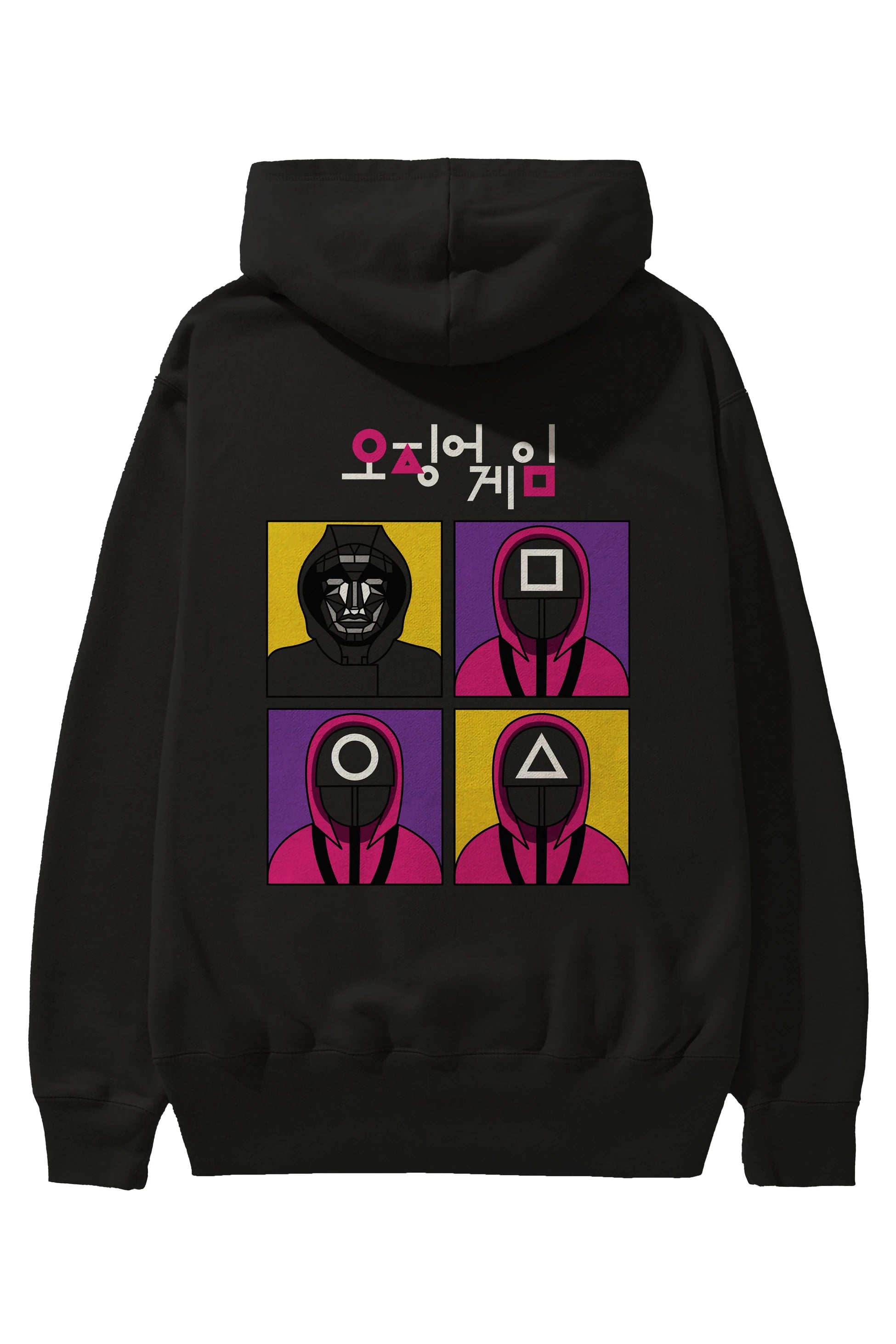 Squid Game (1) Arka Baskılı Hoodie Oversize Kapüşonlu Sweatshirt Erkek Kadın Unisex